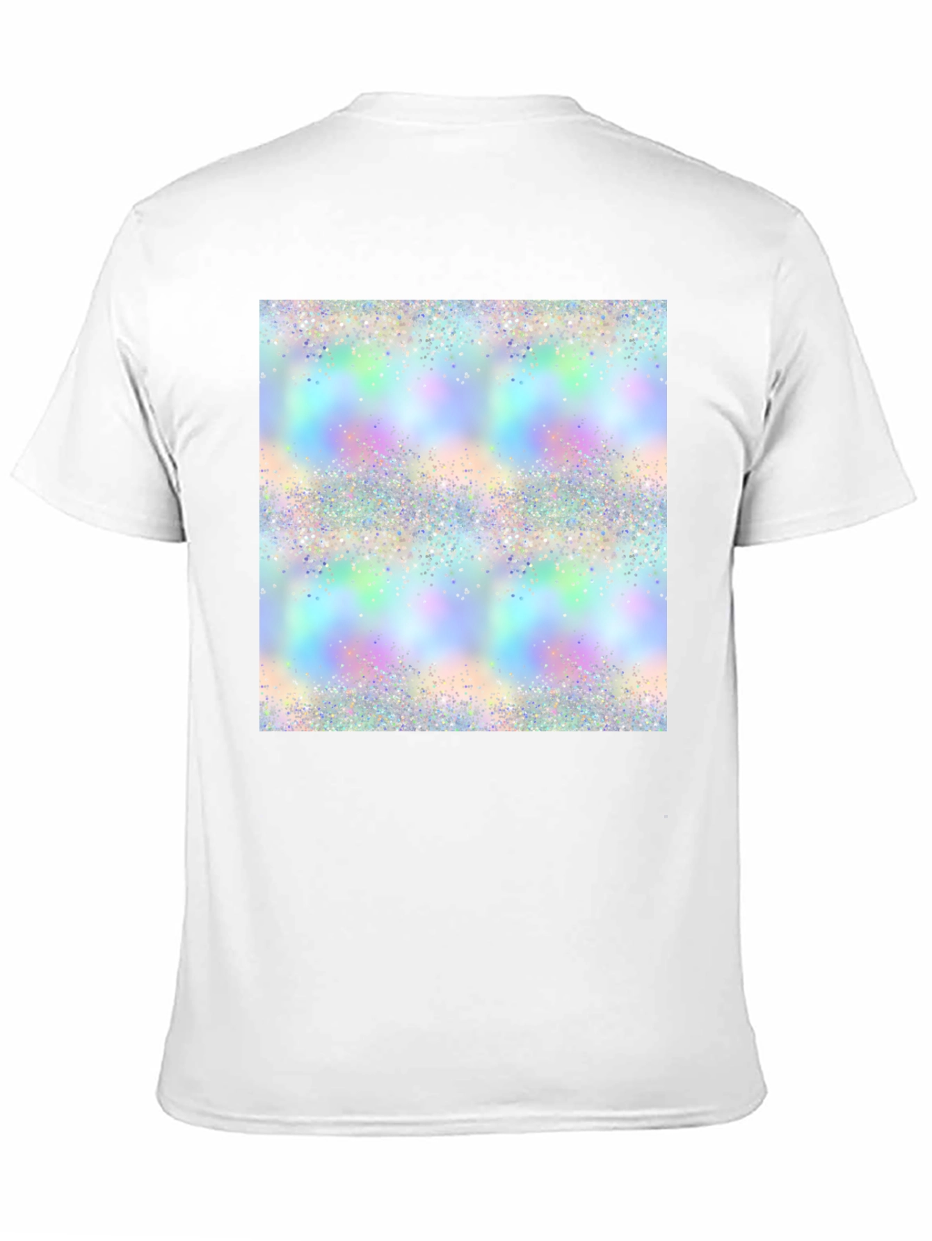 Black Holographic Sparkle Print Black T-Shirt view 11