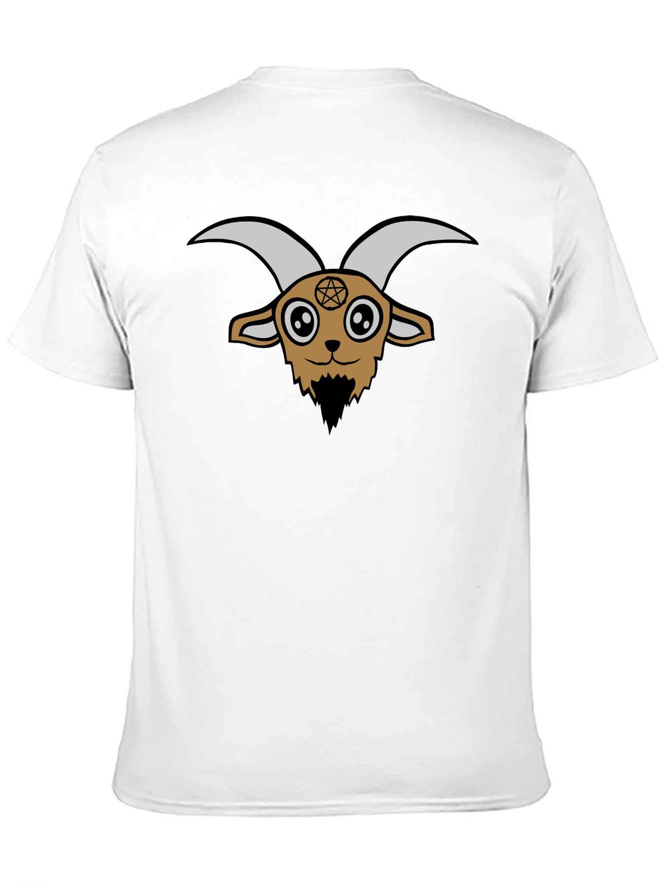 Black Goat Head Graphic Tee - Soft Black Cotton T-Shirt view 11