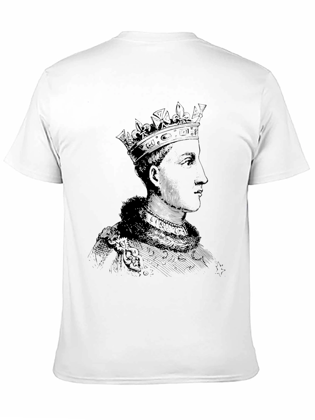 Black Royal Portrait Graphic Tee - Black Cotton T-Shirt view 11