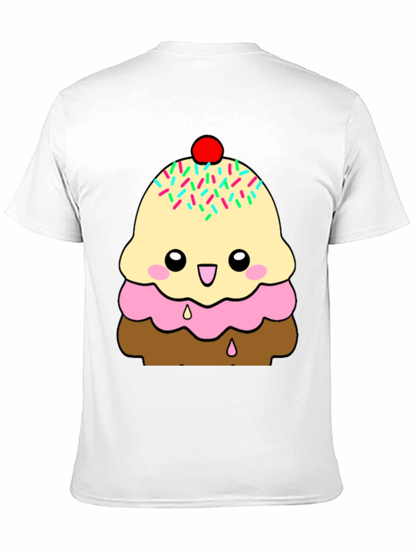 Black Cute Ice Cream Cone Graphic T-Shirt view 11