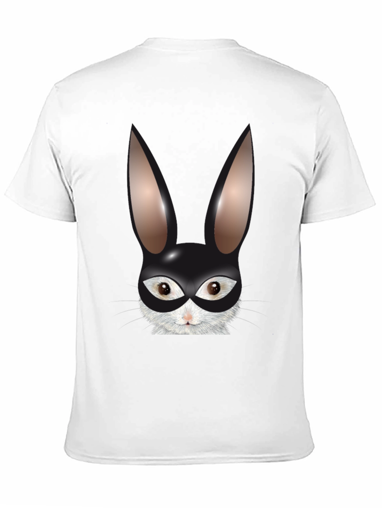 Black Bunny Mask Graphic Tee - Black Cotton Blend T-Shirt view 11