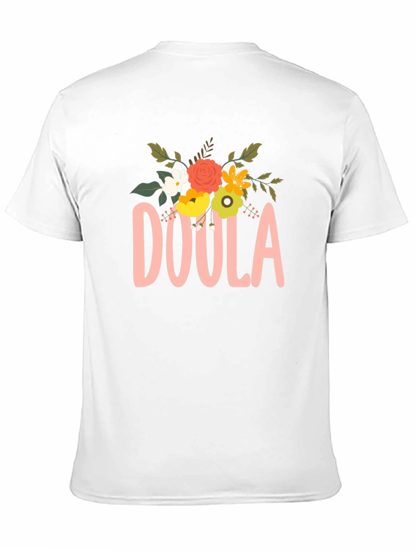Black Floral Doula T-Shirt view 11