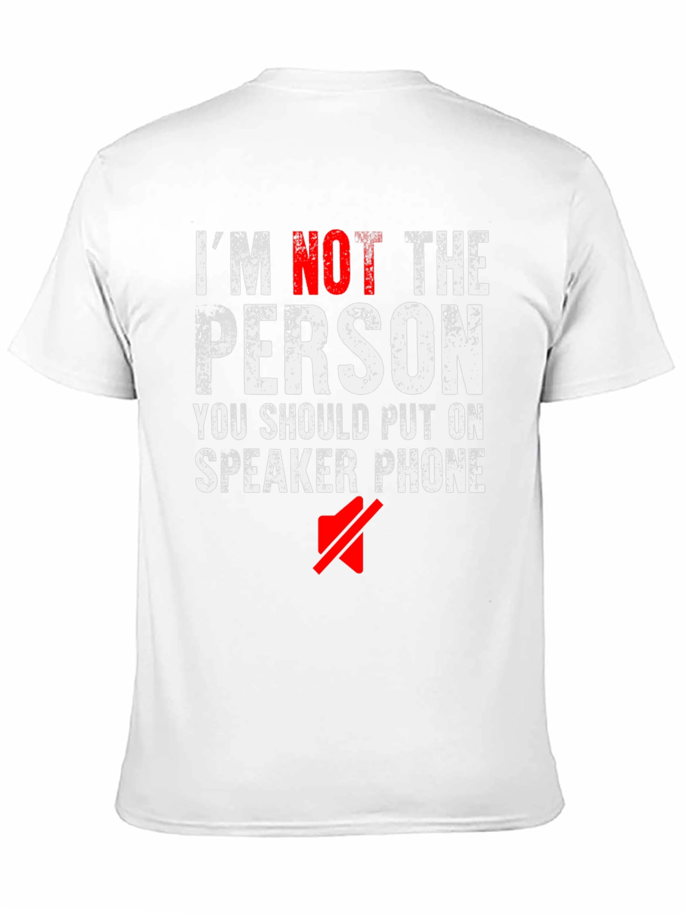 Black I'm Not The Person Speaker Phone Funny Black T-Shirt view 11