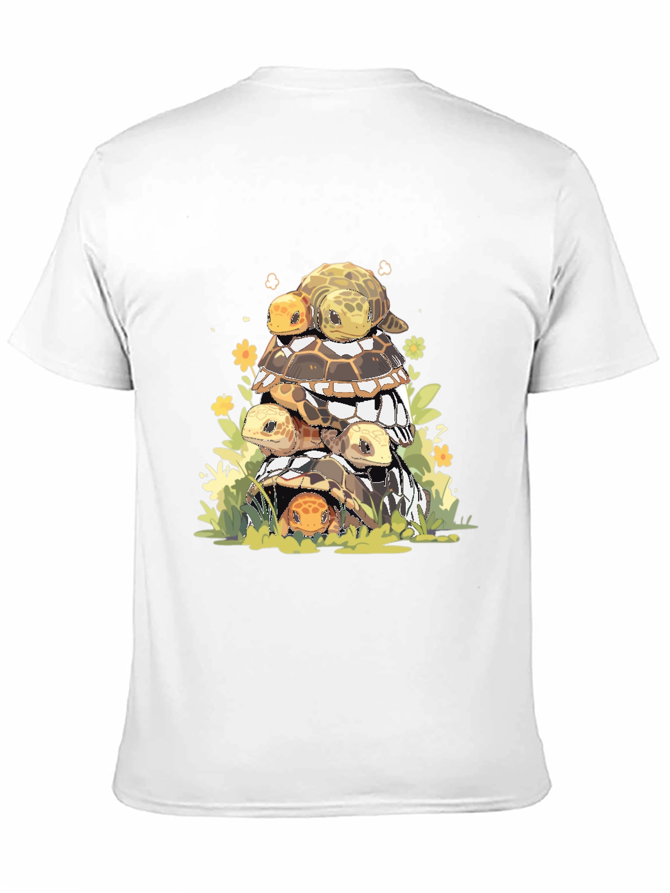 Black Stacked Turtles Graphic Tee - Black Cotton T-Shirt view 11