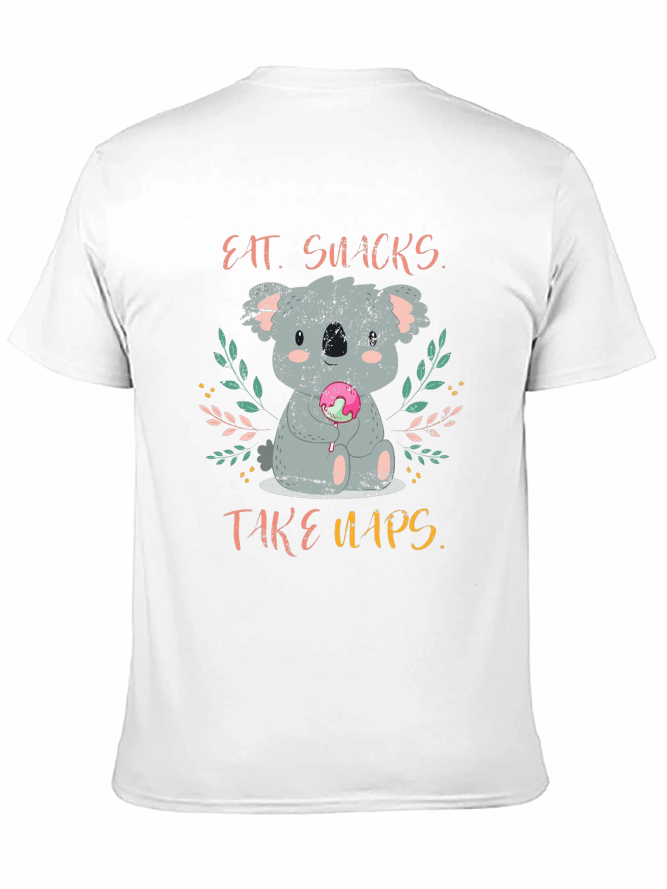 Black Eat Snacks Take Naps Koala T-Shirt view 11