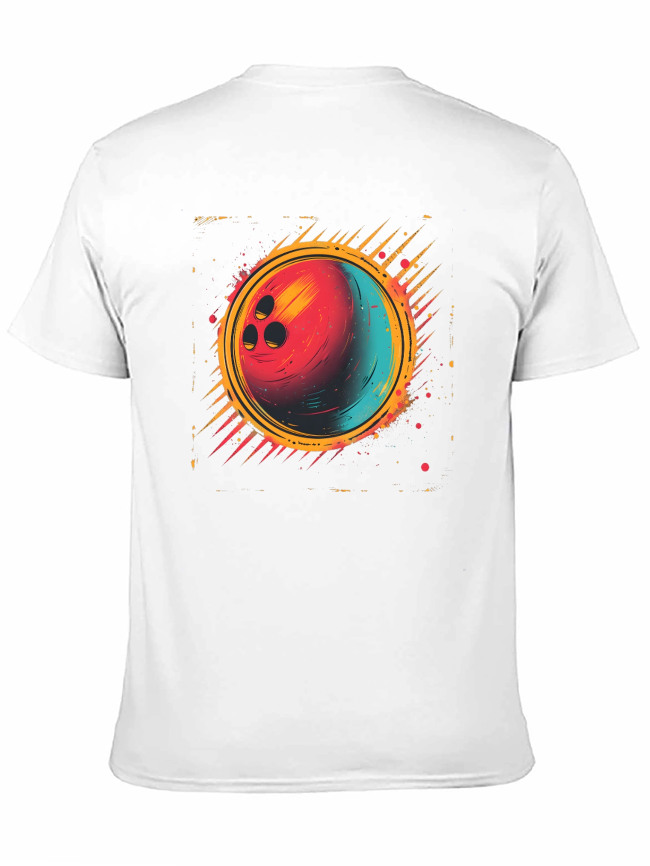 Black Retro Bowling Ball Graphic Tee view 11