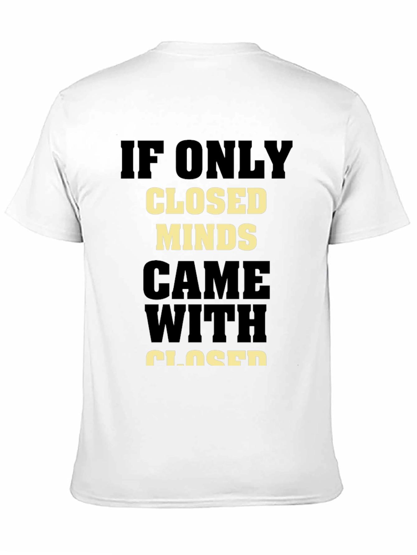 Black Closed Minds T-Shirt - Open-Minded Statement Tee view 11