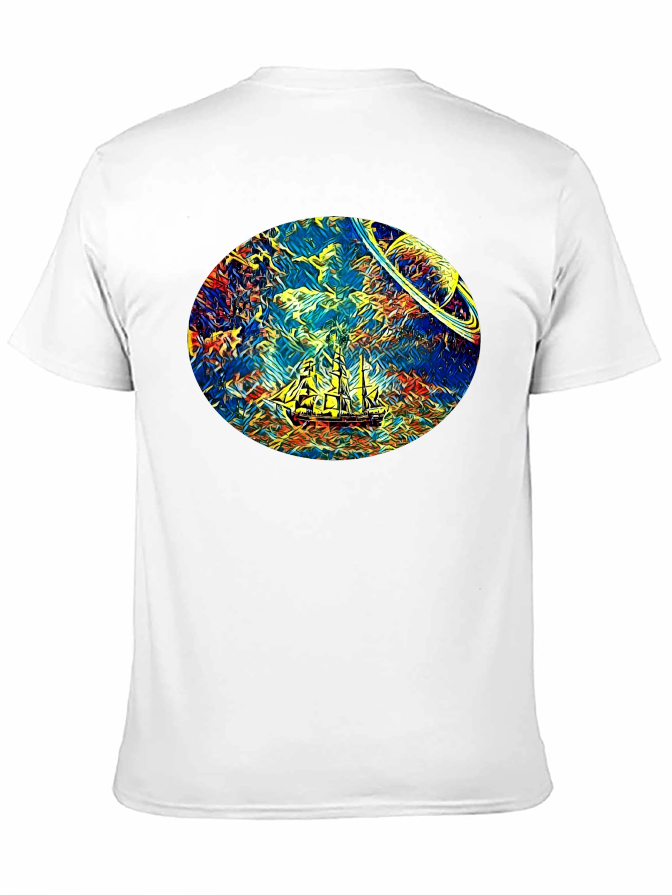 Black Space Sailing T-Shirt - Artistic Design view 11