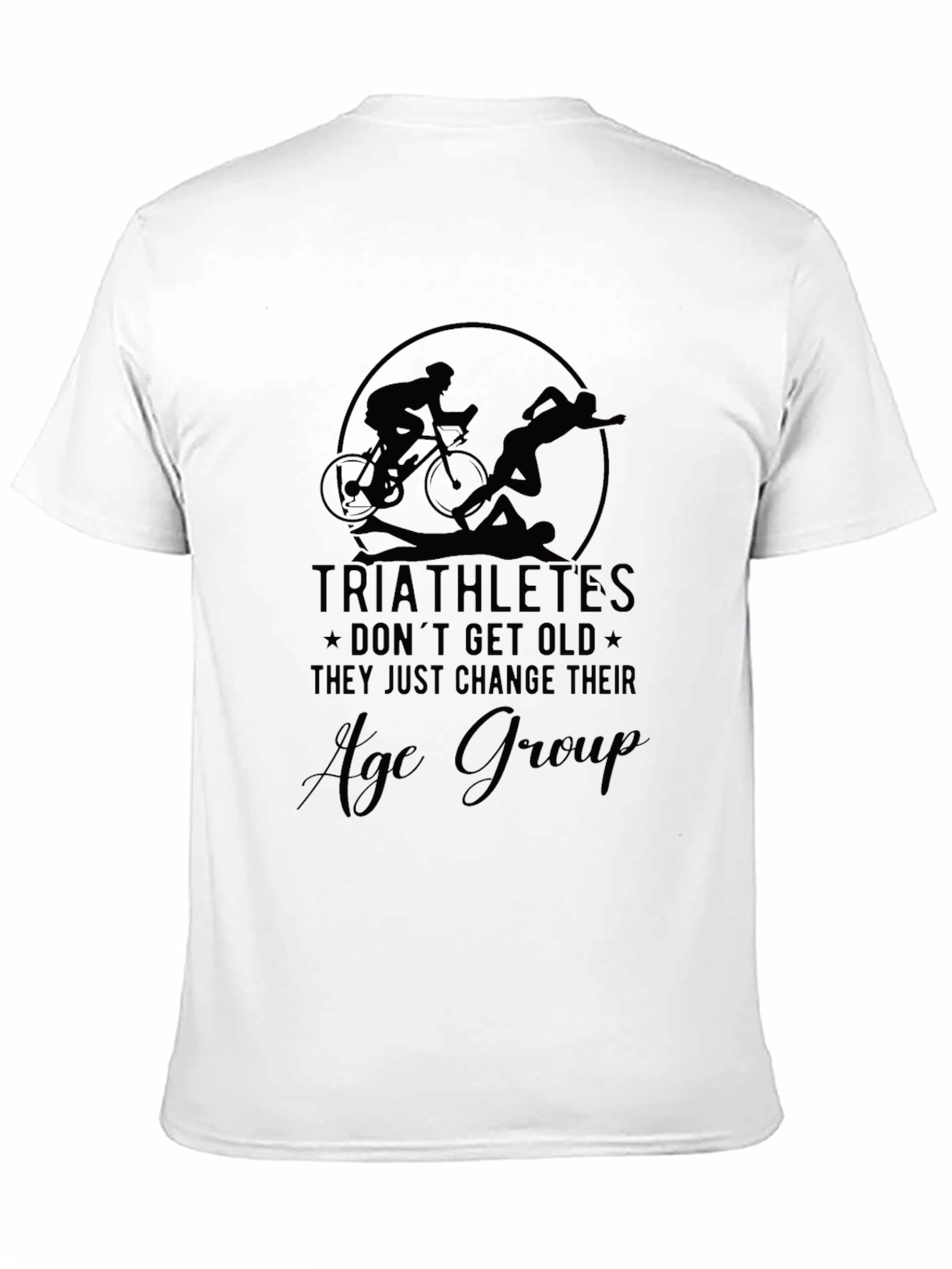 Black Triathlete Age Group T-Shirt view 11