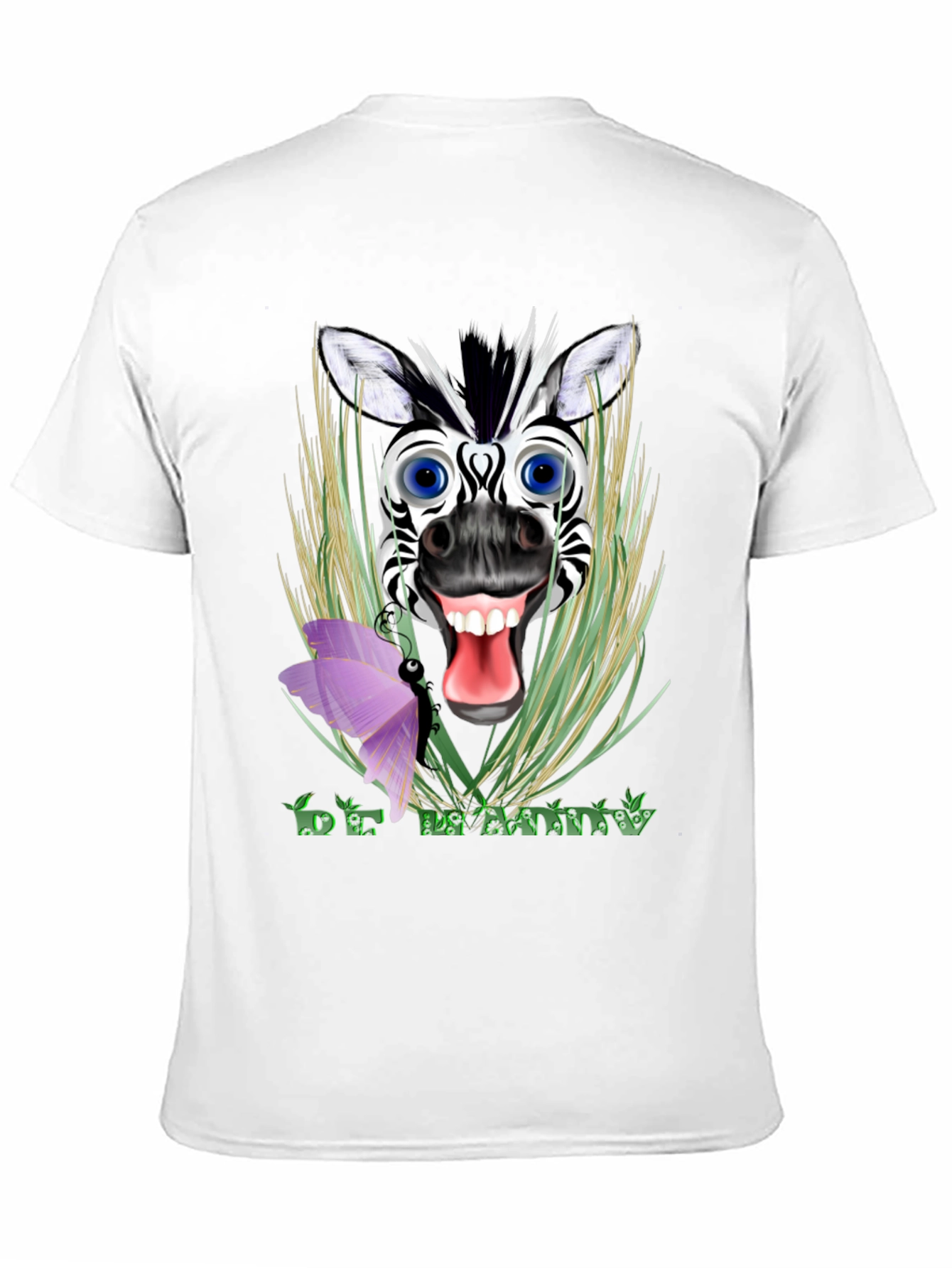 Black Be Happy Zebra Graphic Tee view 11