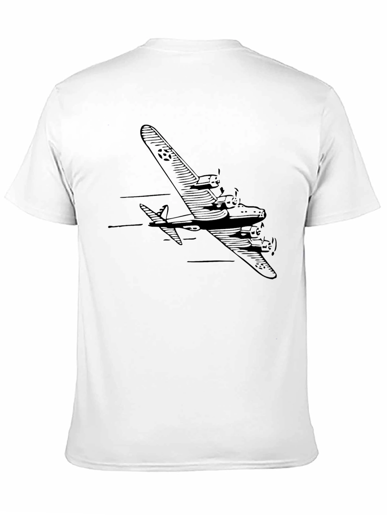 Black Vintage Airplane Graphic T-Shirt view 11