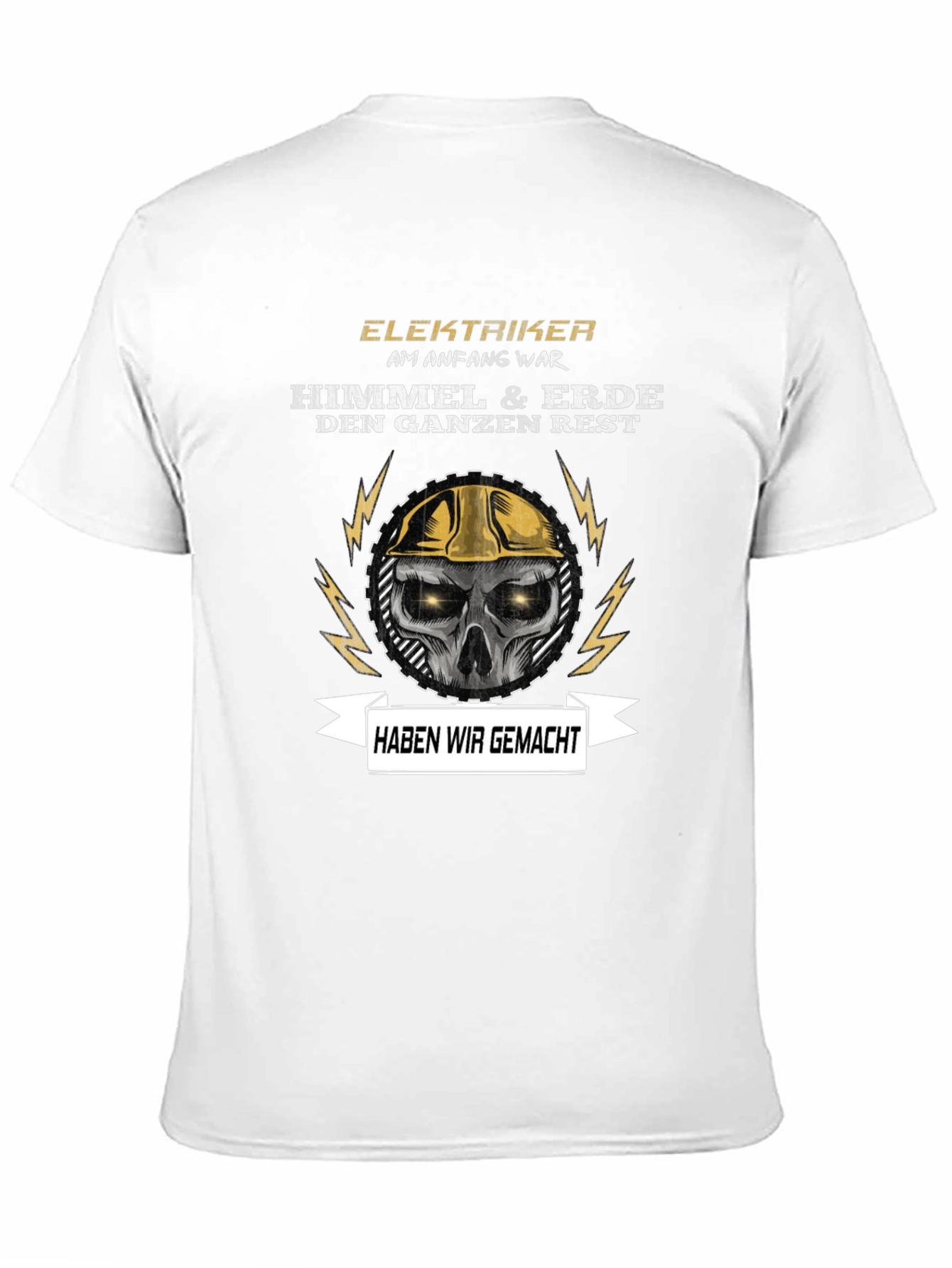 Black Electrician Skull Graphic T-Shirt - Funny Slogan view 11