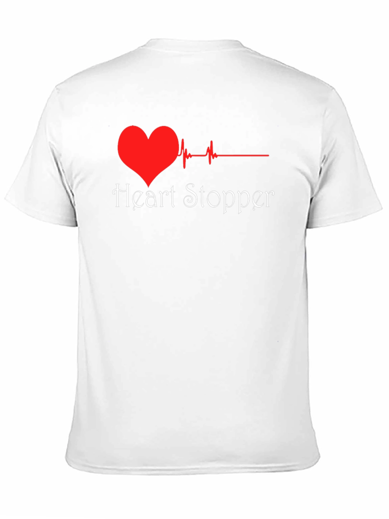 Black Heart Stopper T-Shirt - Heartbeat Design view 11