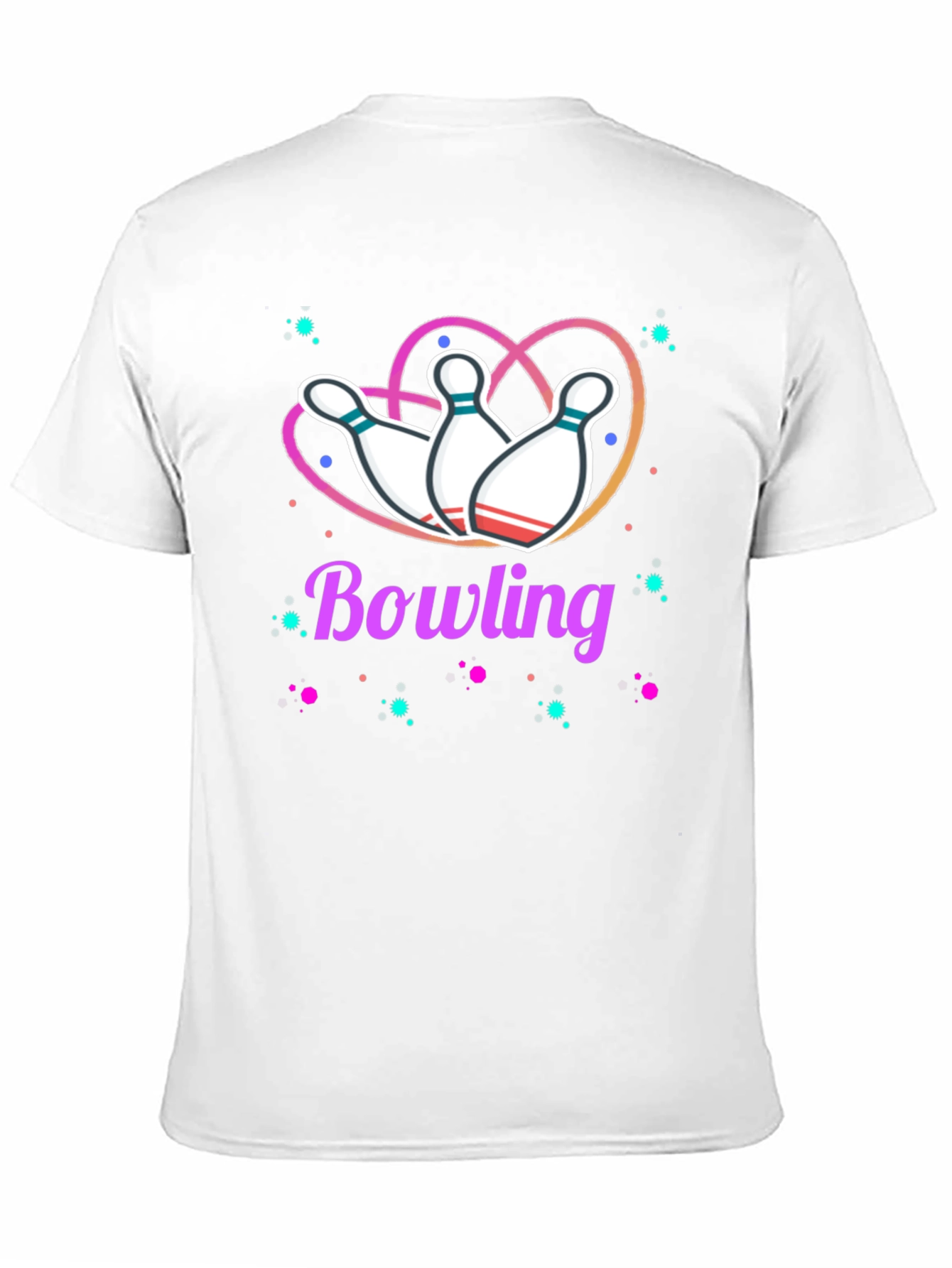 Black Bowling Heart T-Shirt - Perfect for Bowling Enthusiasts view 11