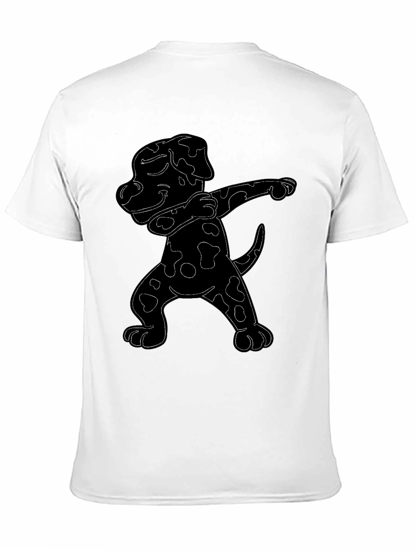 Black Dabbing Dalmatian Graphic Tee - Black Cotton T-Shirt view 11