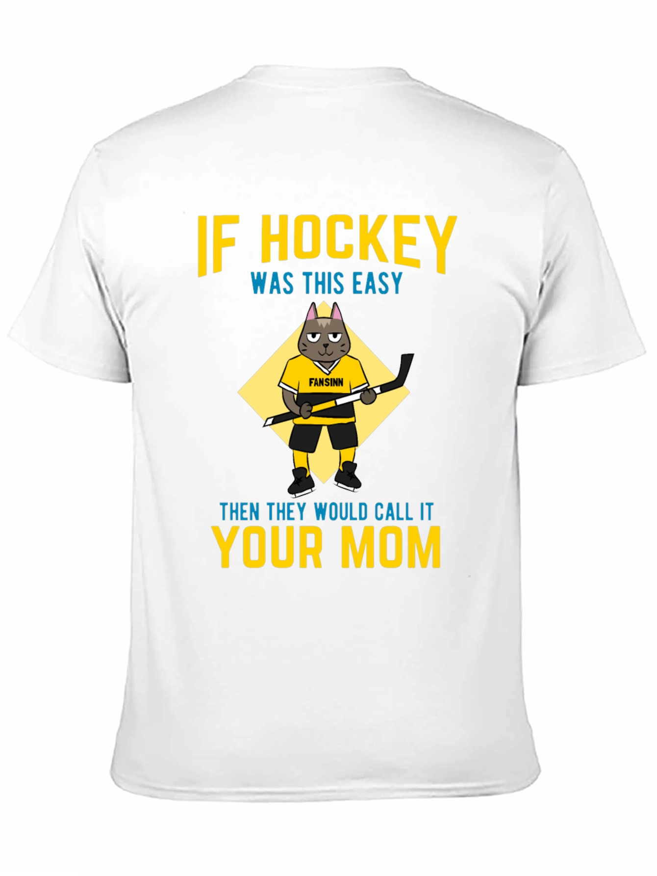 Black Funny Hockey Mom T-Shirt - Cat Graphic Tee view 11