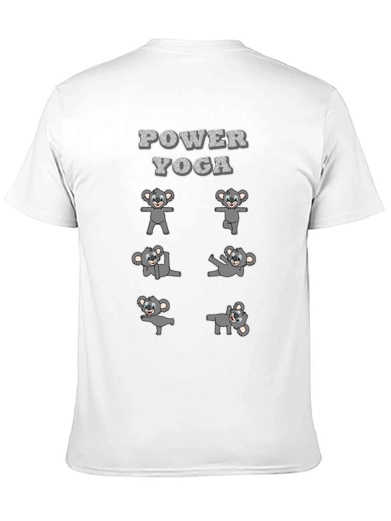 Black Koala Power Yoga Black T-Shirt view 11