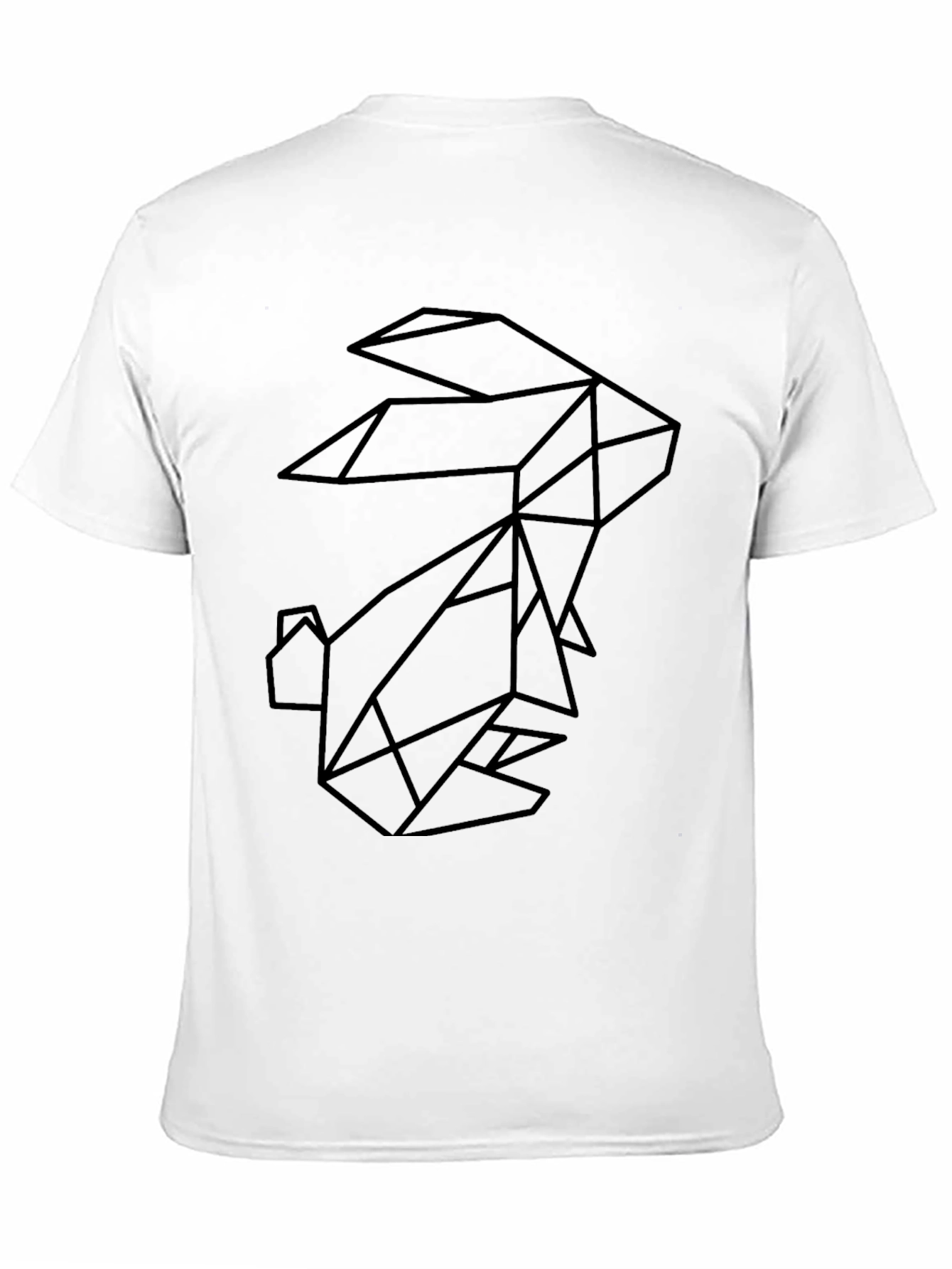 Black Geometric Rabbit Black Graphic Tee - Modern Minimalist Style view 11