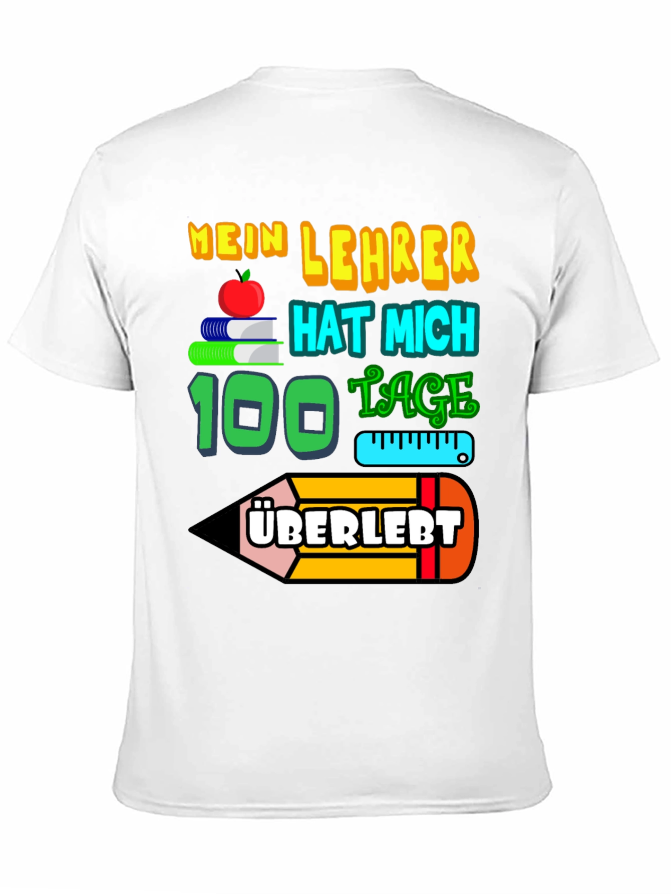 Black My Teacher Survived 100 Days T-Shirt view 11