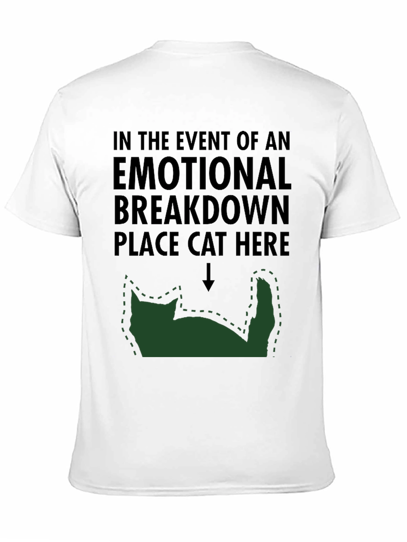 Black Emotional Breakdown Cat T-Shirt view 11