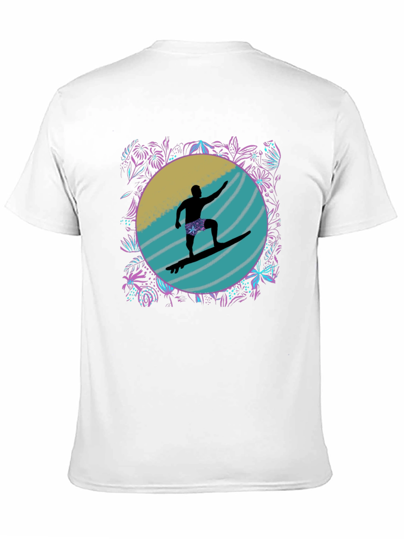 Surfer Silhouette Graphic Tee - Black - 11