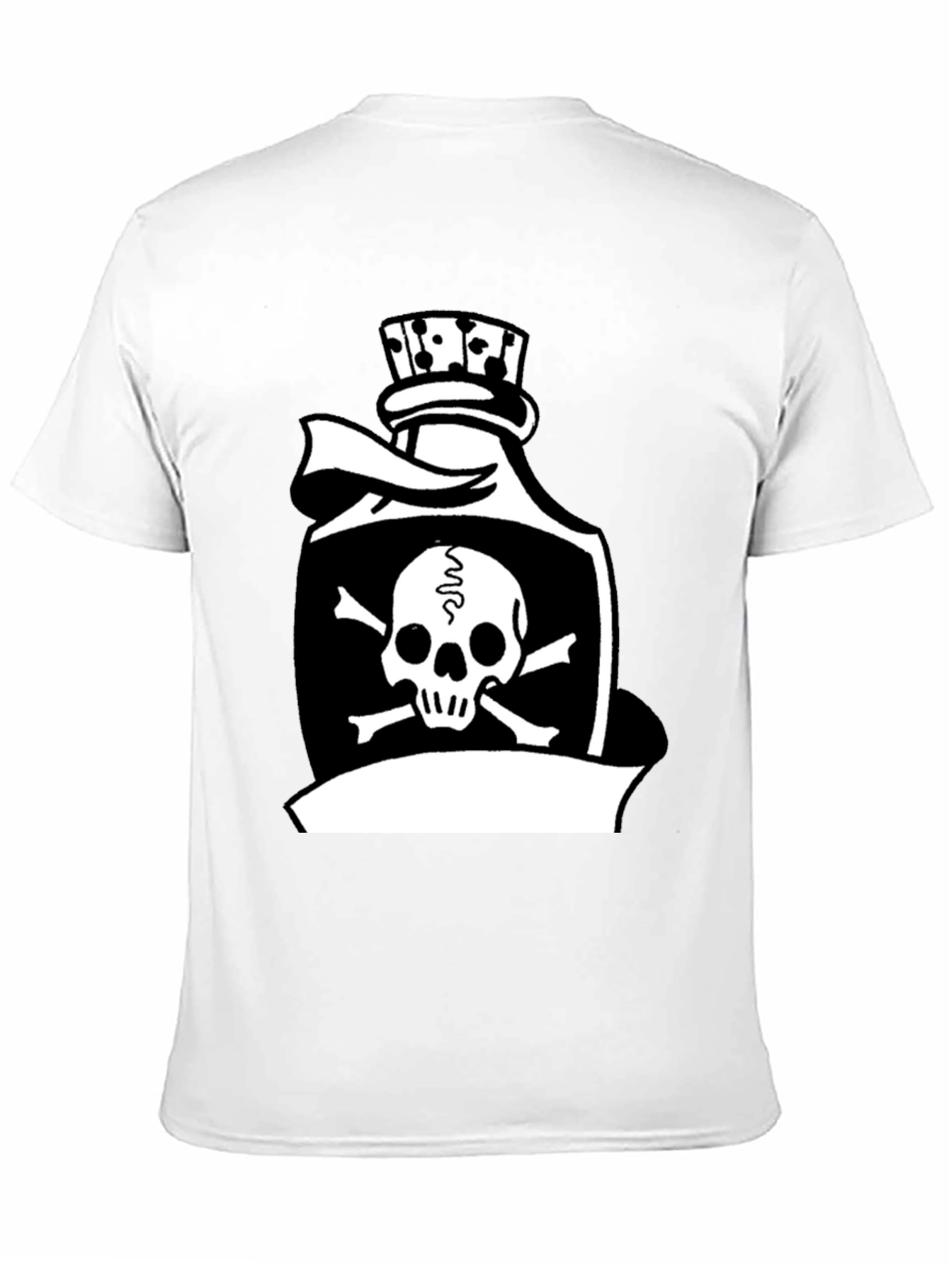 Black Skull & Crossbones Poison Bottle Black T-Shirt view 11