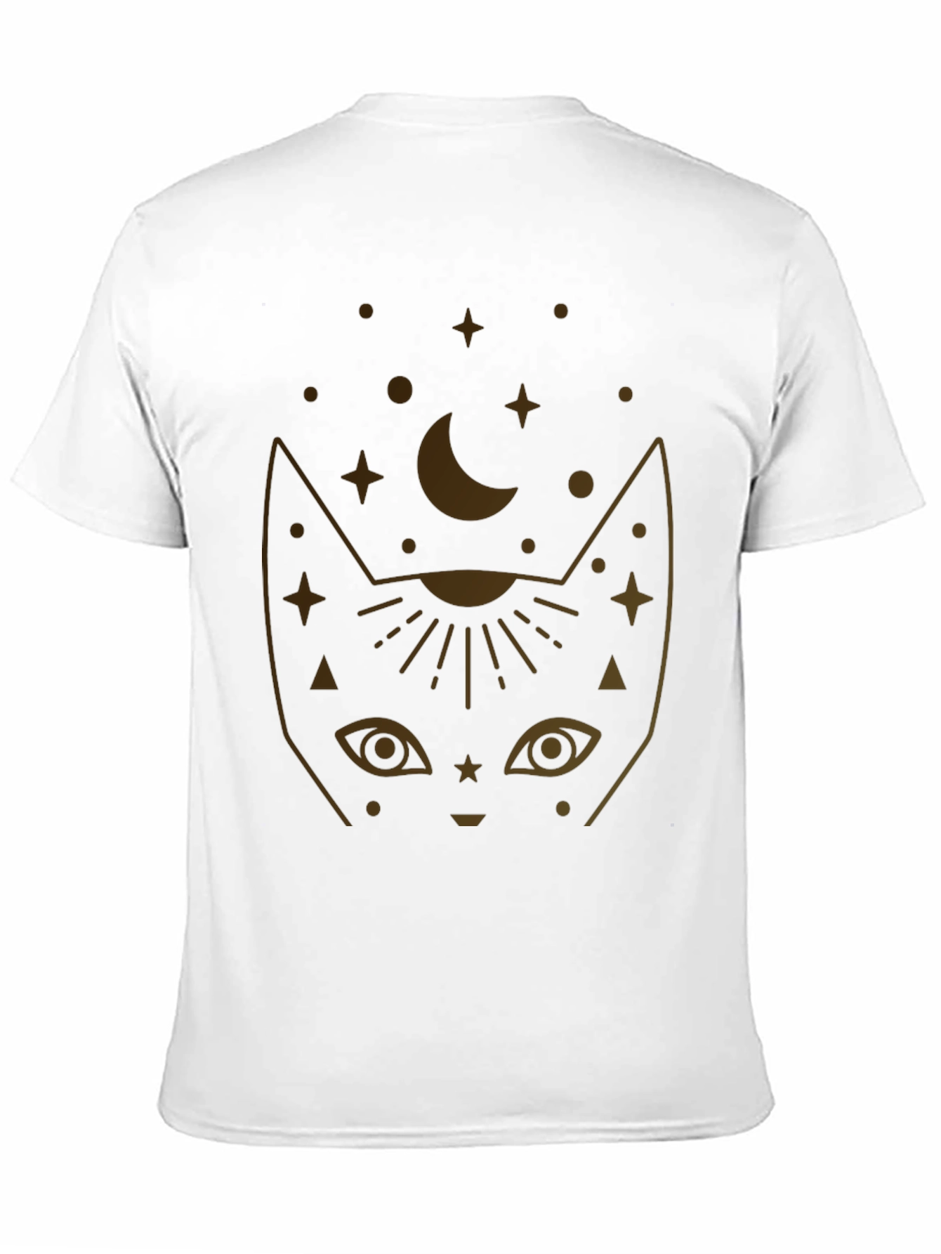 Black Mystic Cat T-Shirt - Celestial Feline Graphic Tee view 11