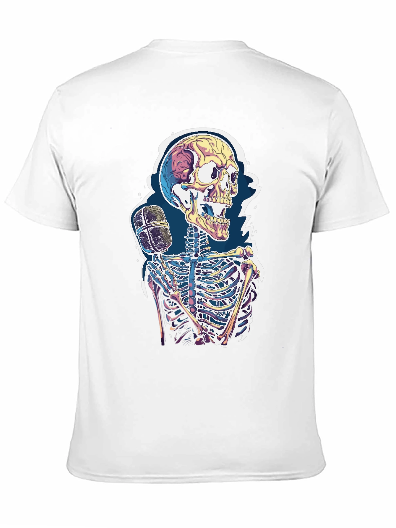 Black Skeleton Microphone Graphic Tee - Black view 11