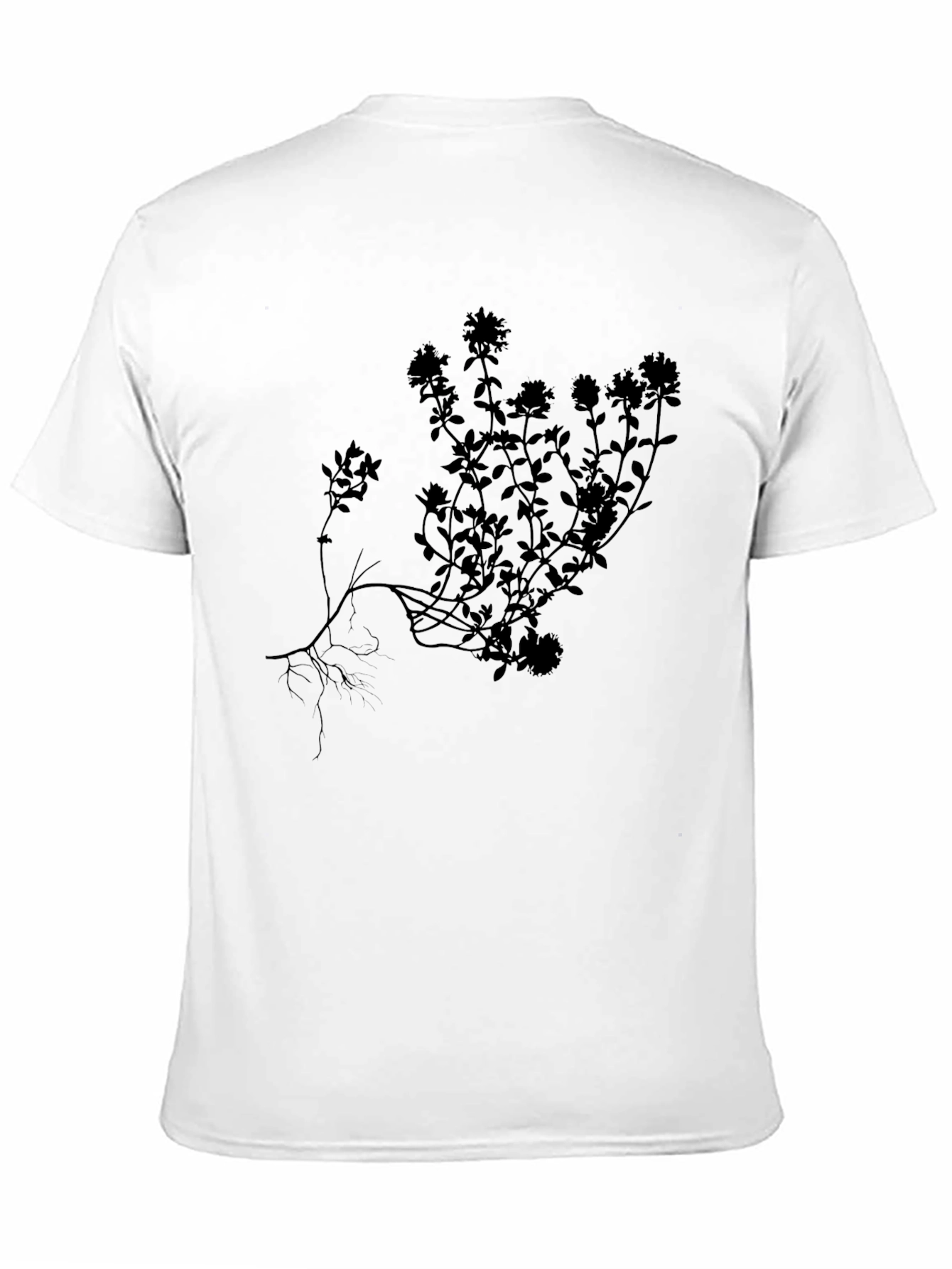 Black Botanical Print Black T-Shirt view 11