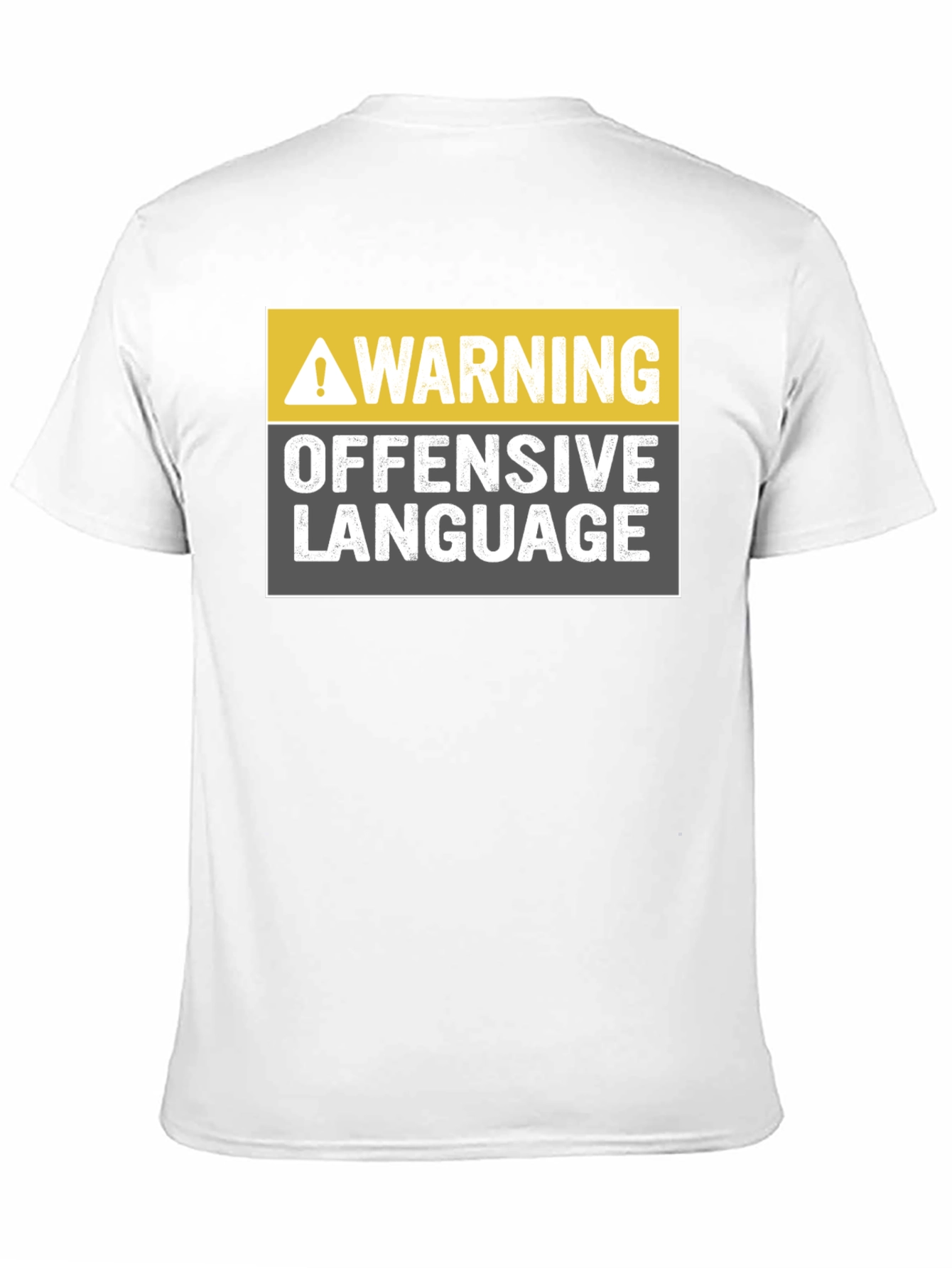 Black Warning Offensive Language T-Shirt view 11