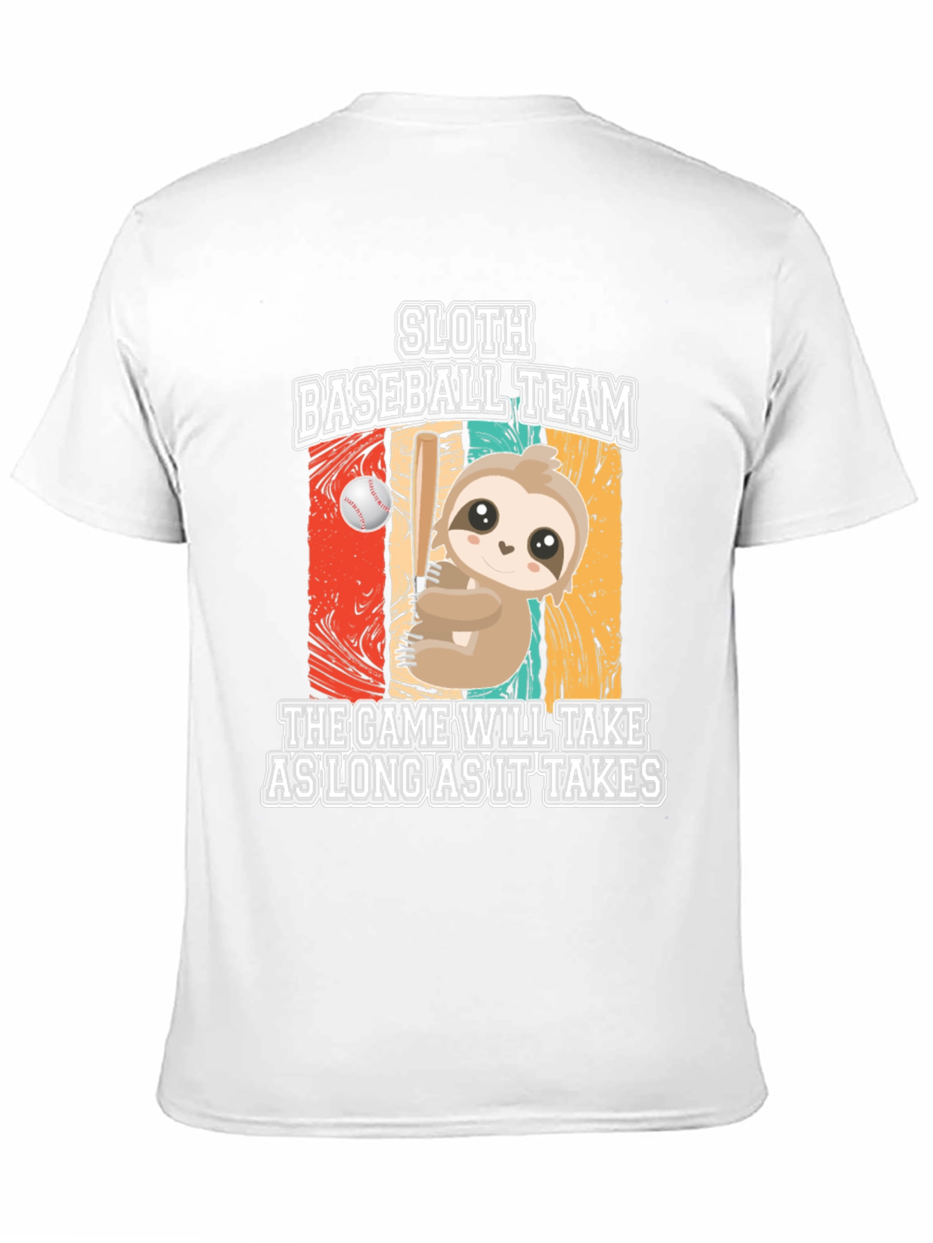 Black Sloth Baseball Team Graphic T-Shirt view 11