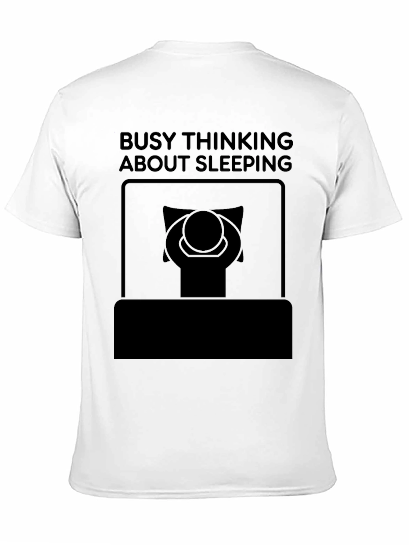 Black Busy Thinking About Sleeping Black Graphic Tee view 11