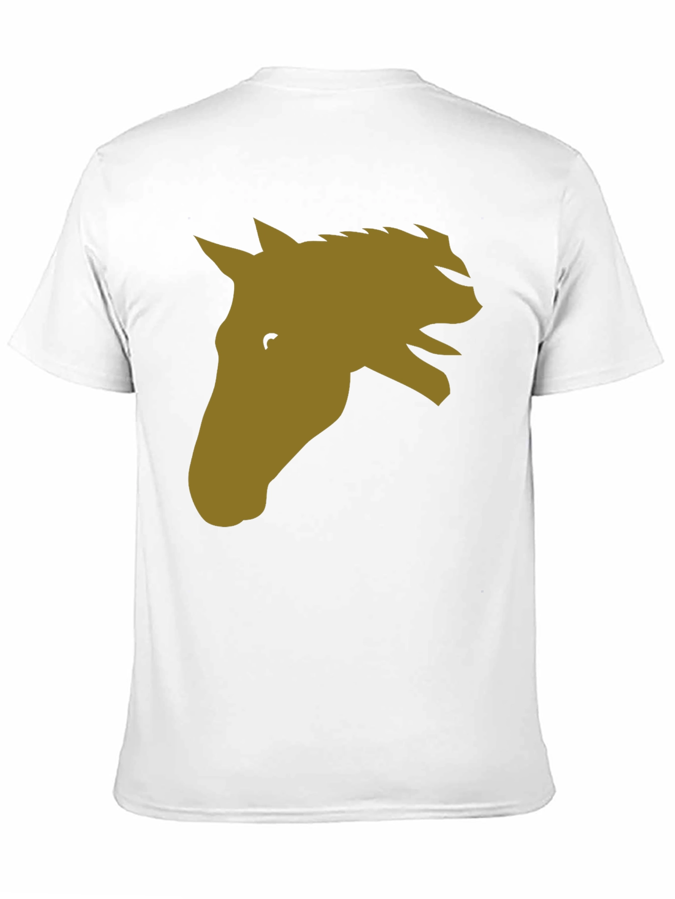 Black Horse Head Graphic Tee - Black Cotton Blend Casual T-Shirt view 11