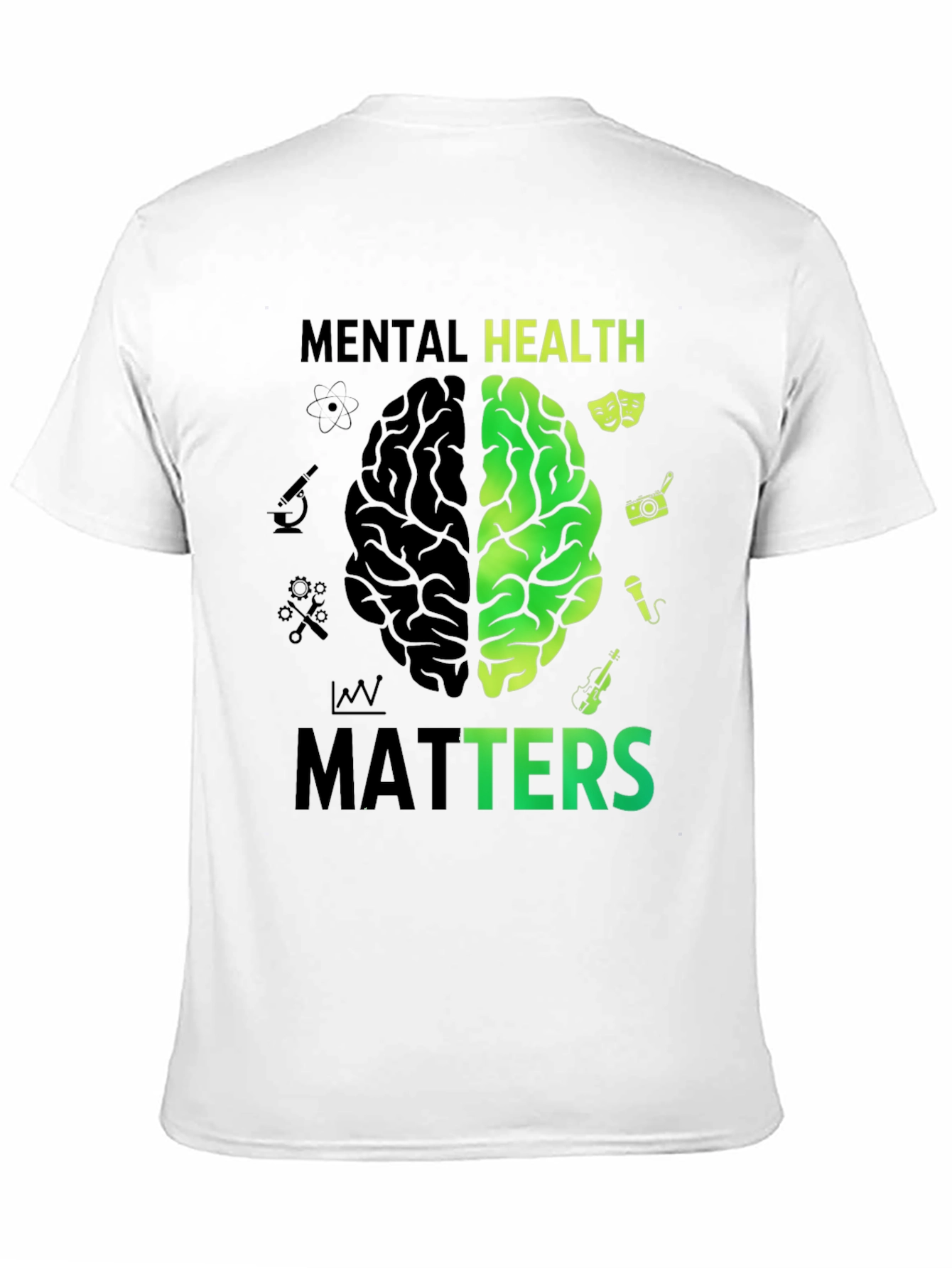 Black Mental Health Matters Brain Graphic Tee view 11