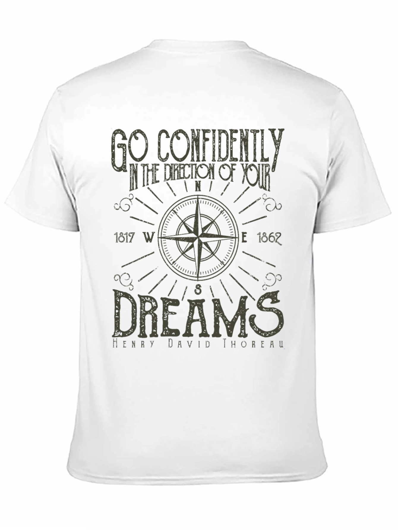 Black Inspirational Compass T-Shirt - Go Confidently view 11