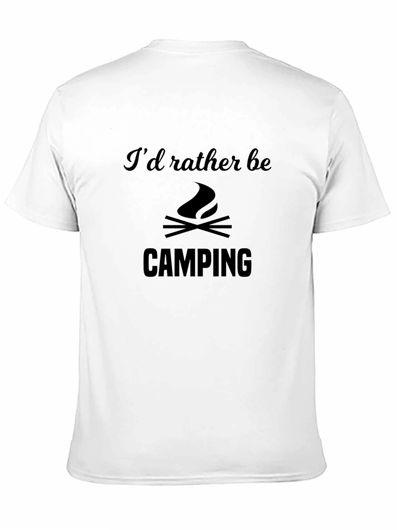 Black Camping Graphic Tee - I'd Rather Be Camping Black T-Shirt view 11
