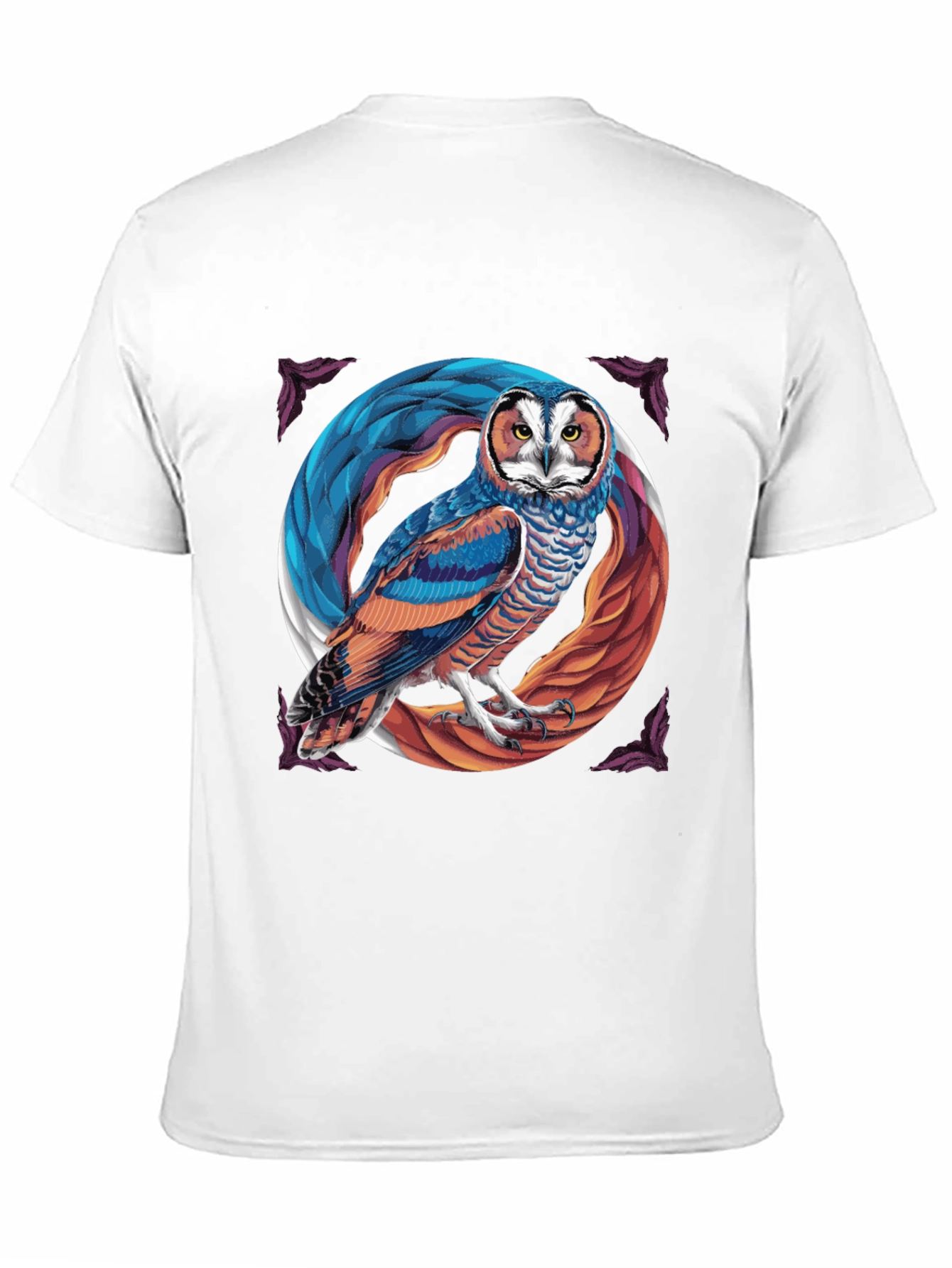 Black Owl Graphic Print Black T-Shirt view 11