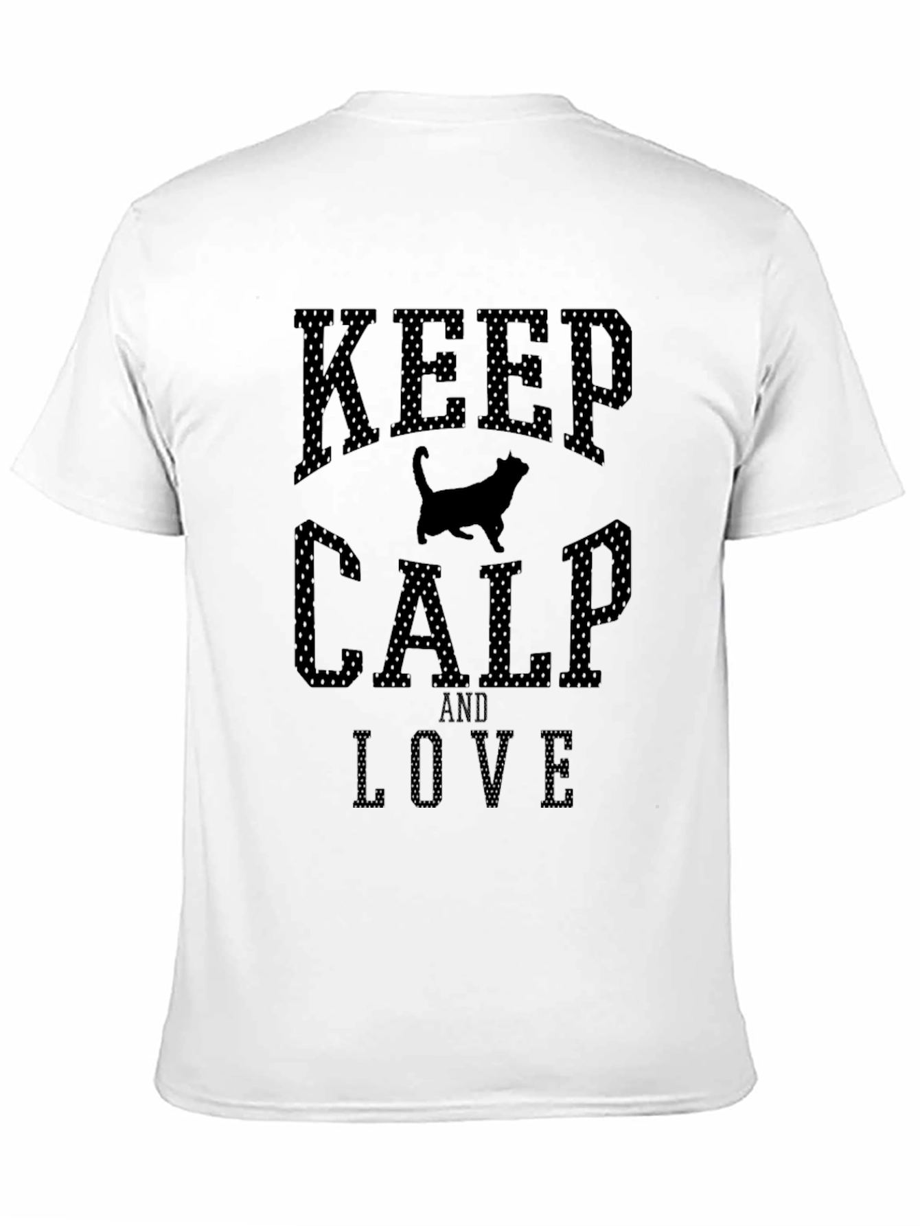 Black Keep Calm & Love Cats Men's Black T-Shirt view 11