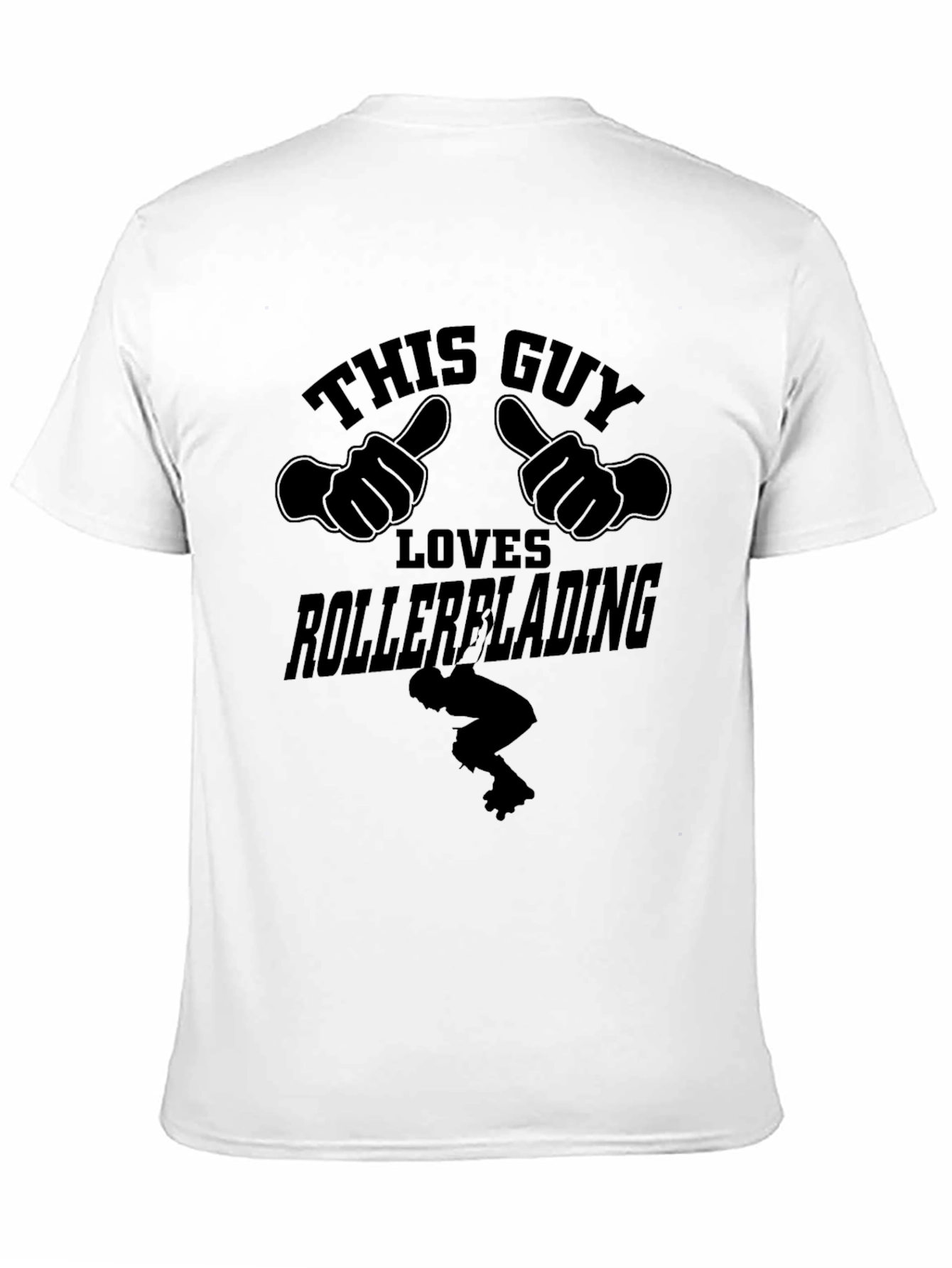 Black This Guy Loves Rollerblading Black T-Shirt view 11