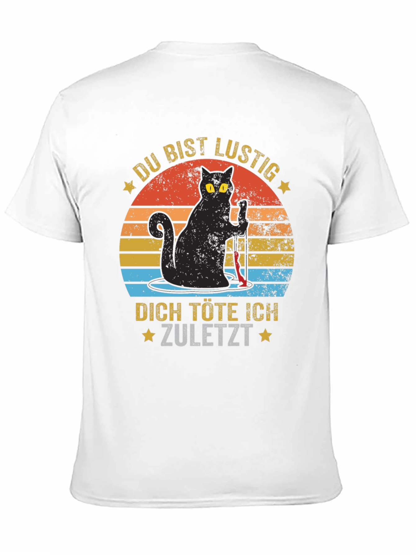 Black Funny Black Cat T-Shirt - You are Funny, I Kill You Last view 11