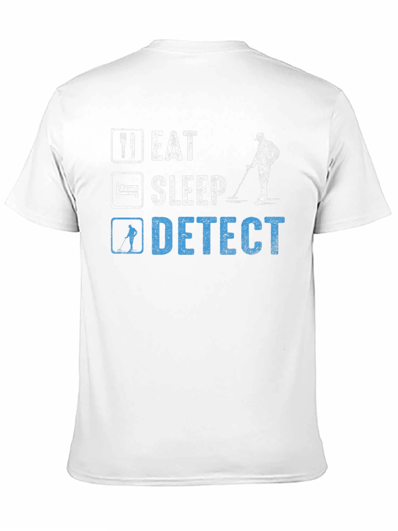 Black Eat Sleep Detect Metal Detecting Hobby T-Shirt view 11