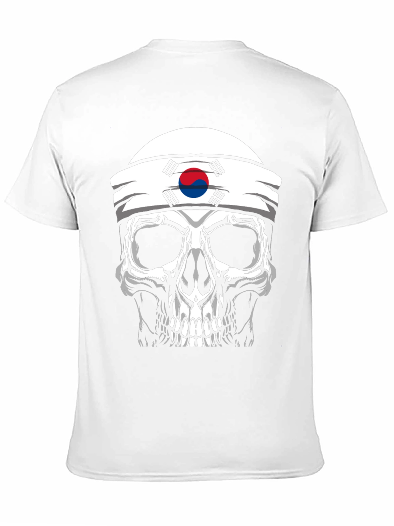 Black Skull Korea Flag Headband Men's Black T-Shirt view 11
