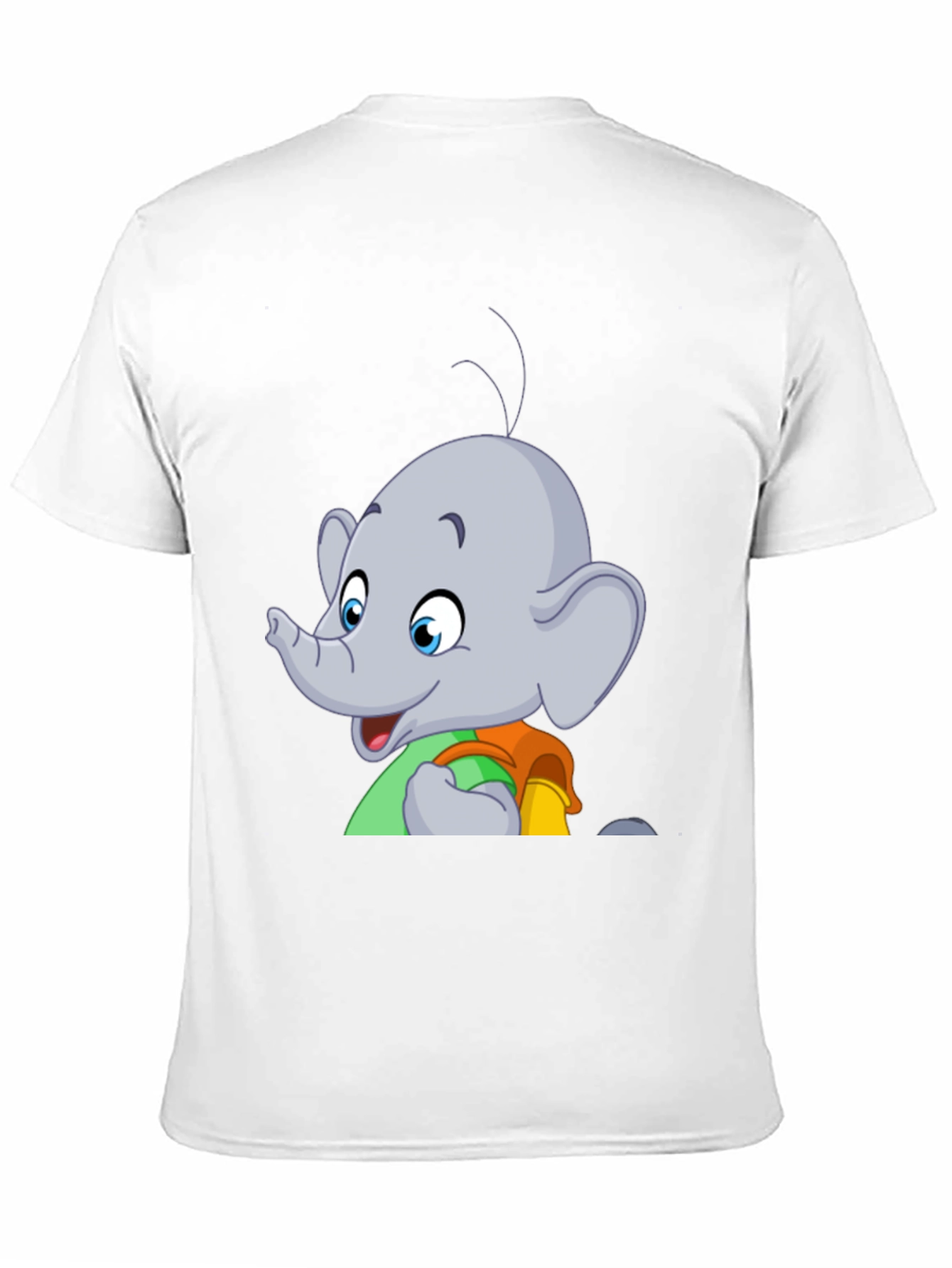 Black Elephant Cartoon T-Shirt - Black Graphic Tee view 11