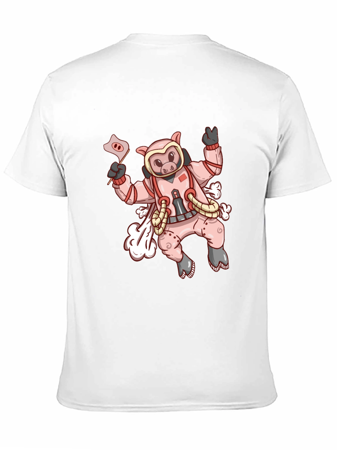 Black Cosmic Pig T-Shirt - Black Cotton Blend view 11