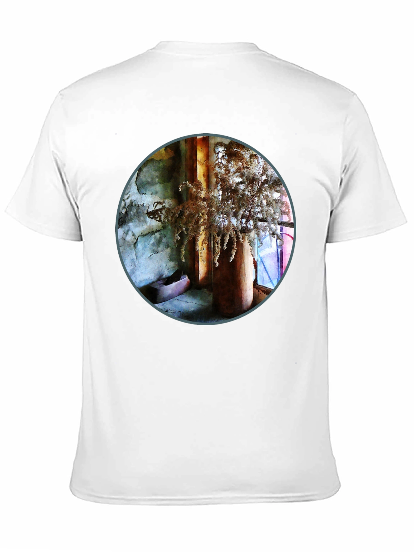 Black Abstract Art Print Crew Neck T-Shirt view 11