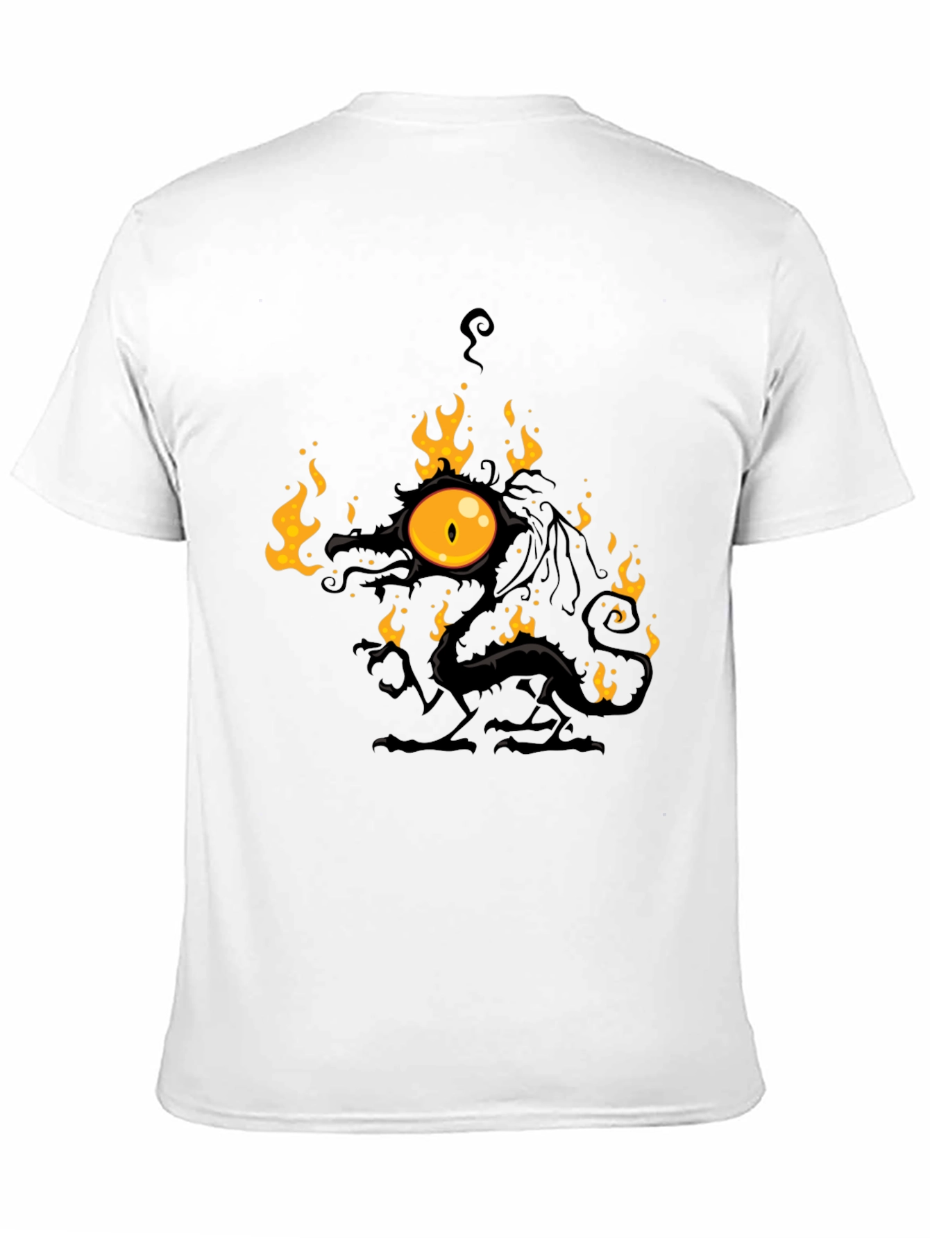 Black Fiery Eye Dragon Black T-Shirt view 11