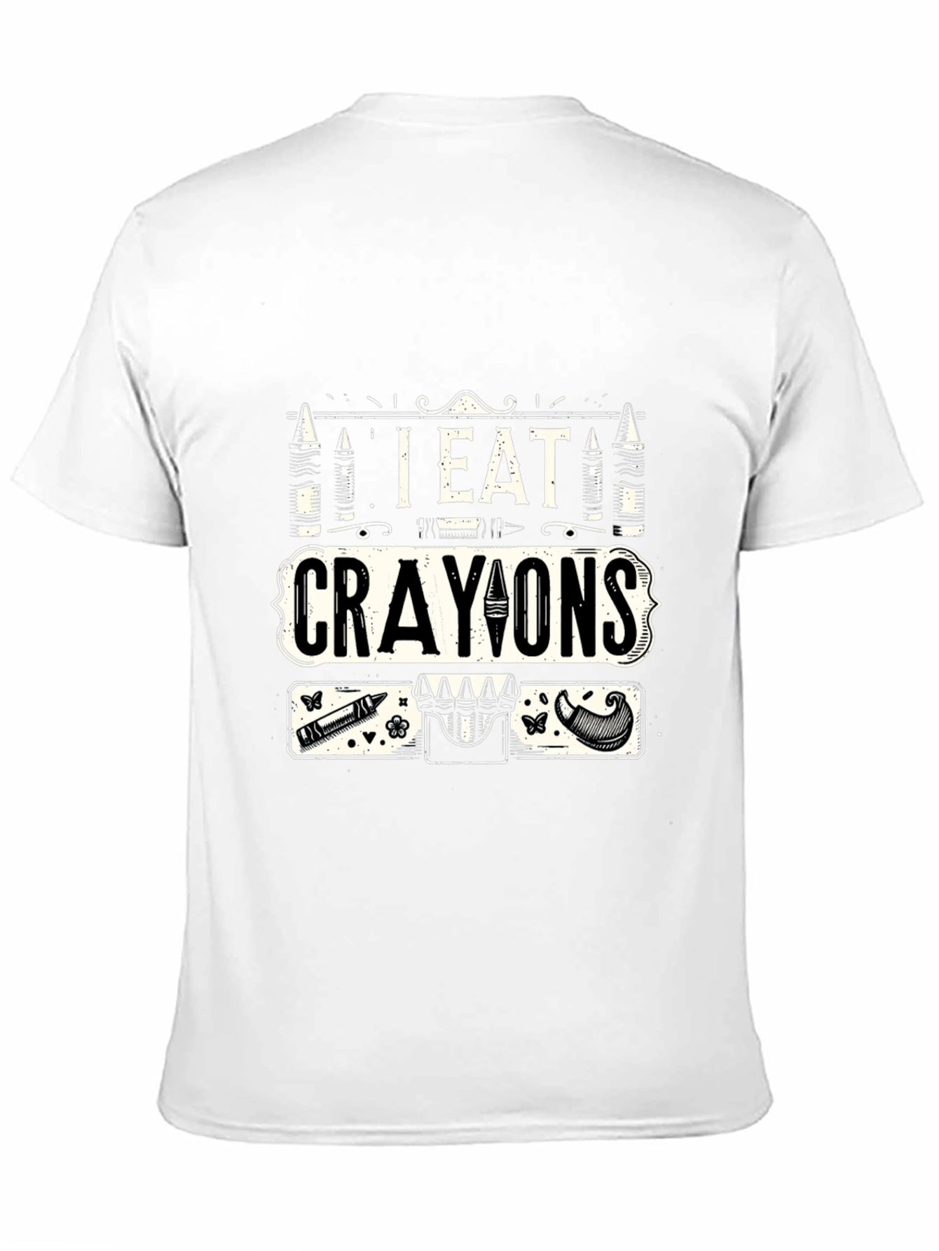 Black I Eat Crayons Graphic T-Shirt - Funny Novelty Tee view 11