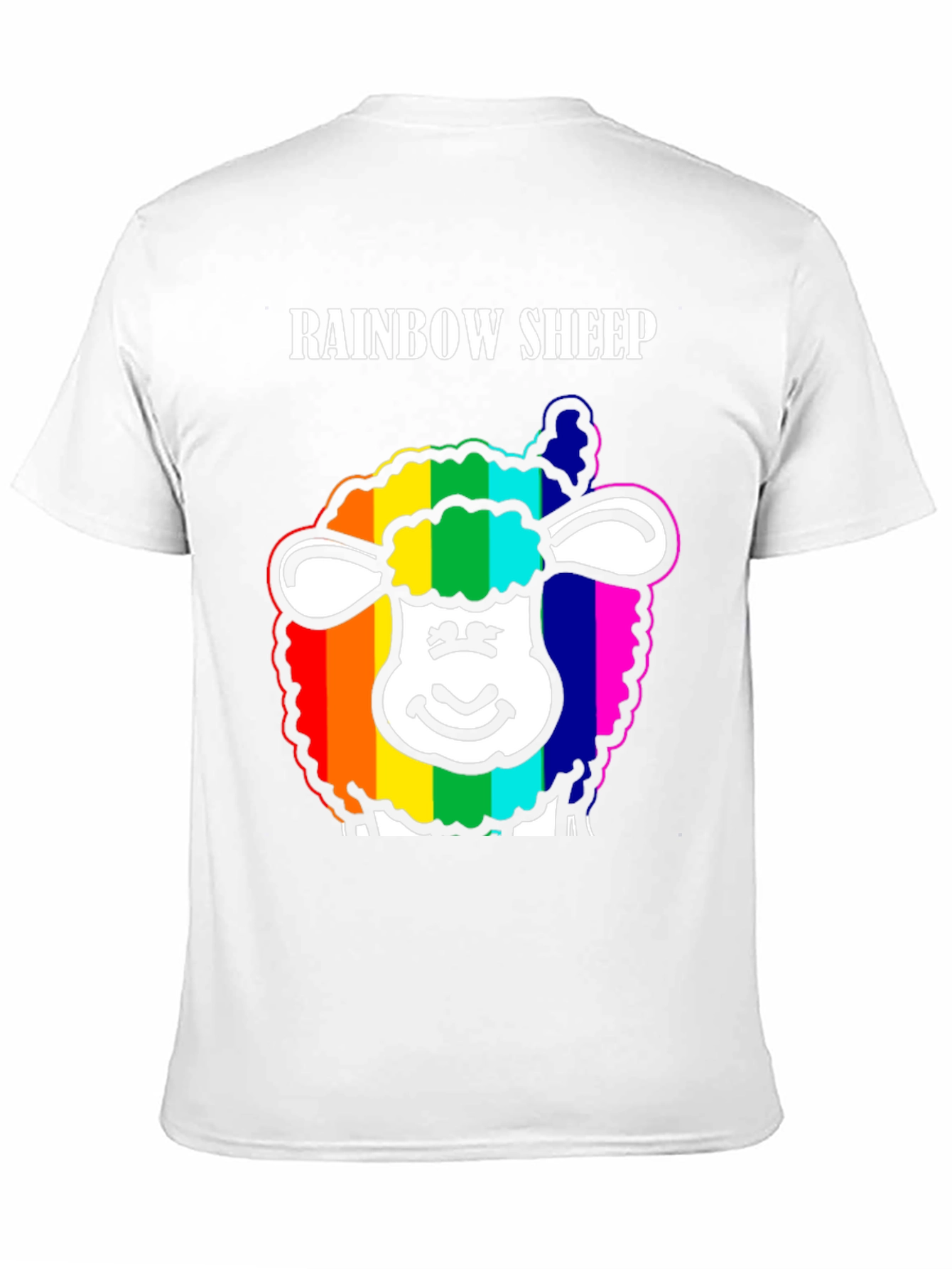 Black Rainbow Sheep Graphic Tee - Black Cotton Blend view 11