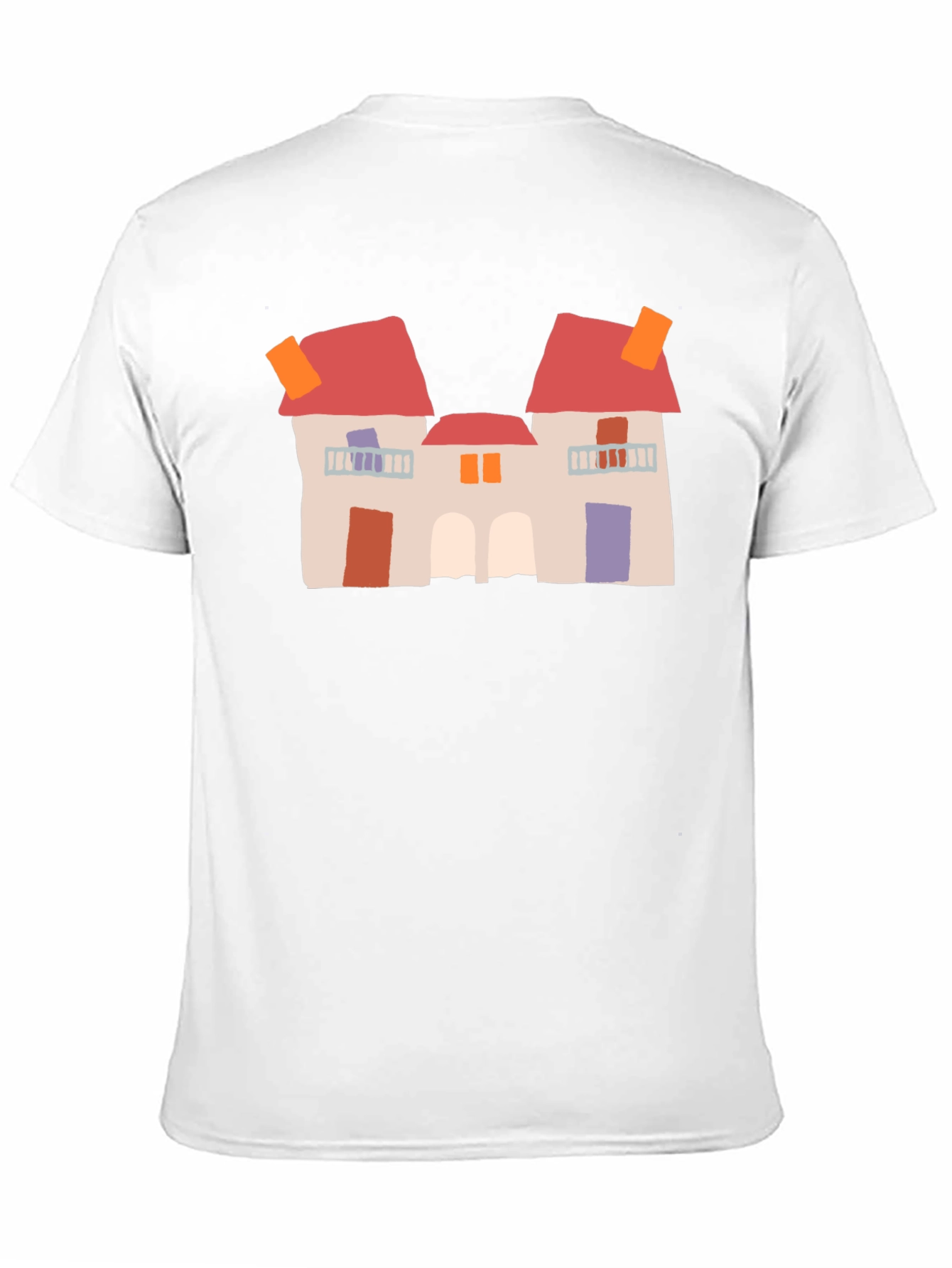 Black Quirky House Print Black T-Shirt view 11