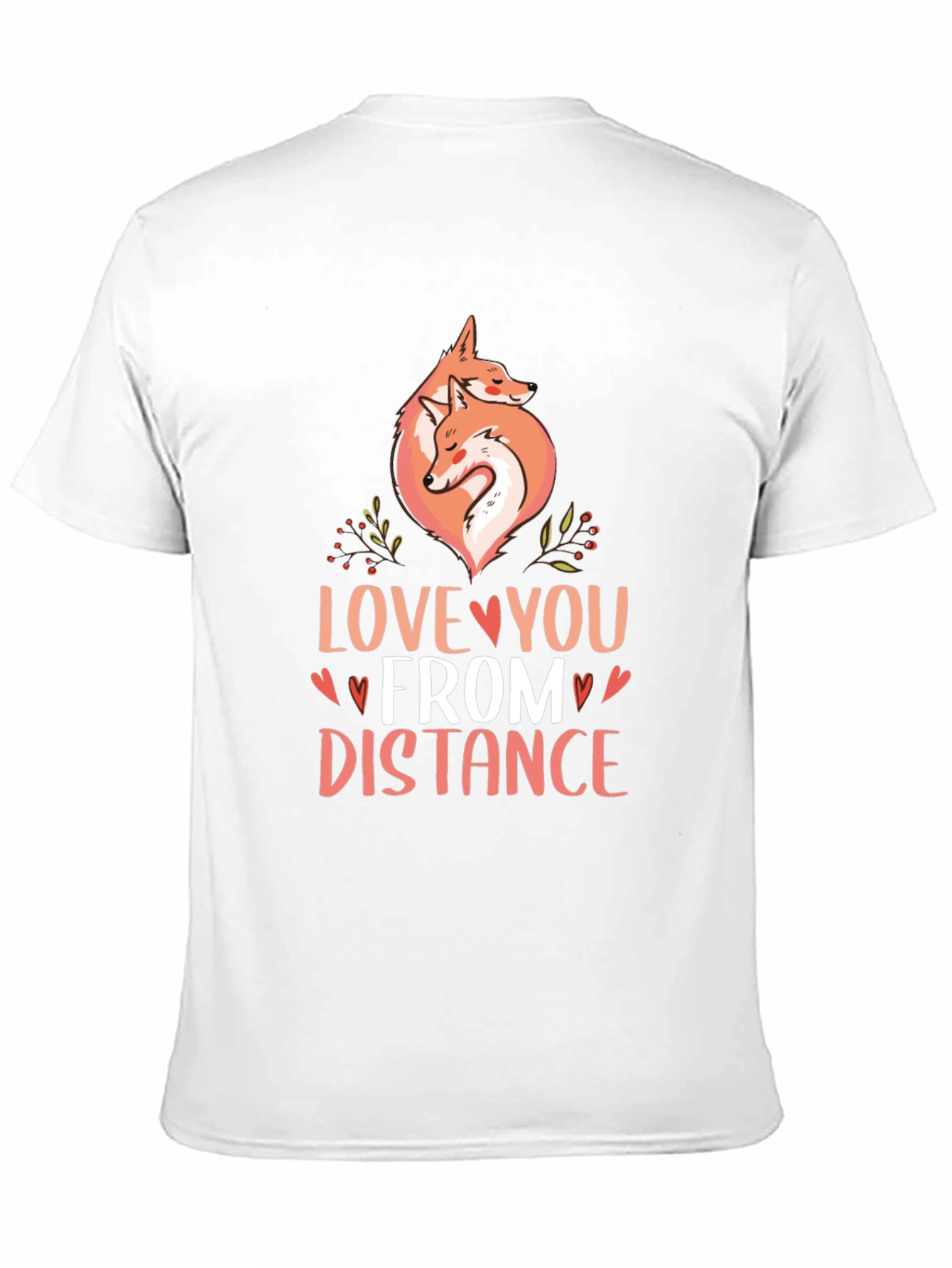 Black Love You From Distance Fox Graphic T-Shirt view 11